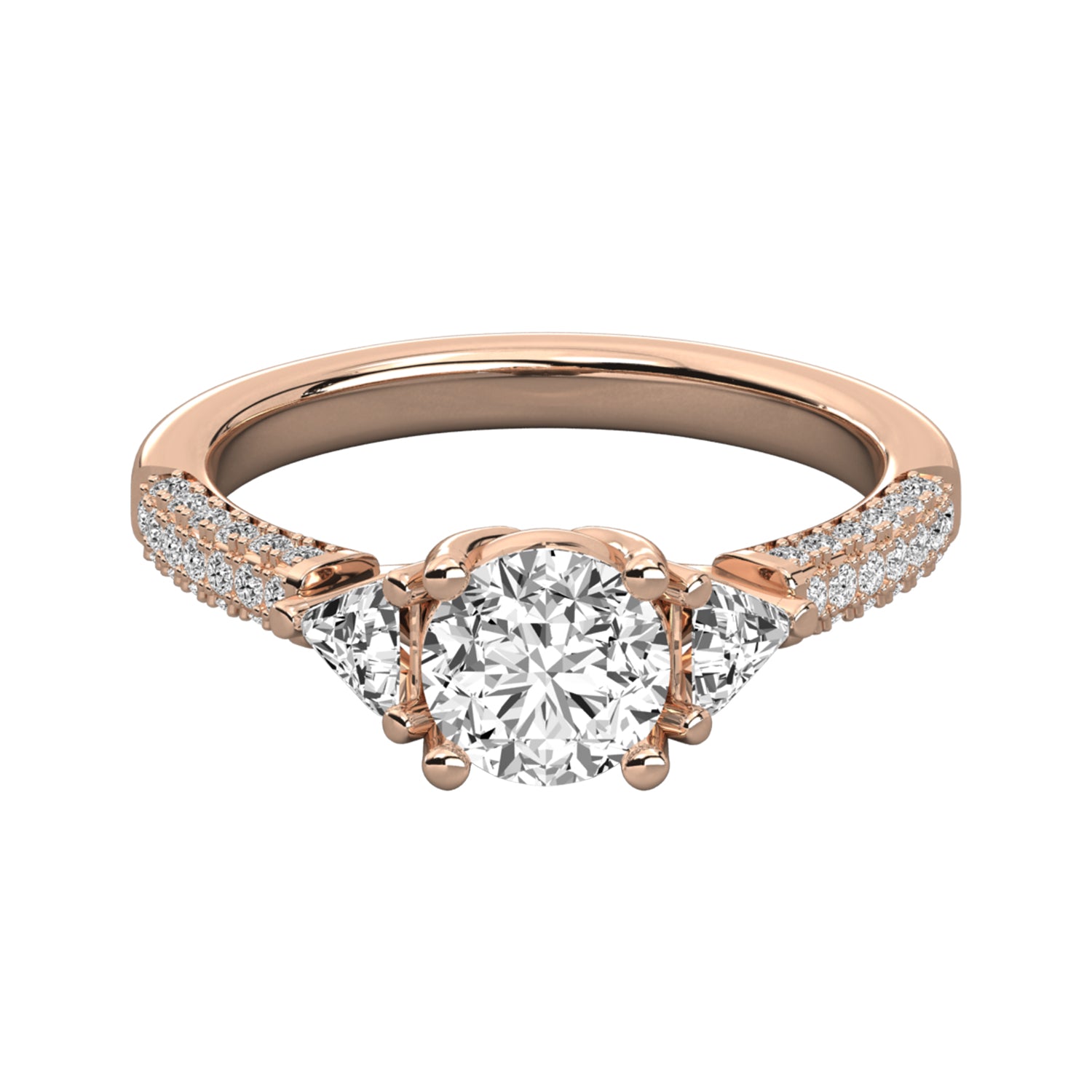 Keeva Jewels Round Cut Diamond And Trilliant Cut Diamond Engagement Ring - KJR5030