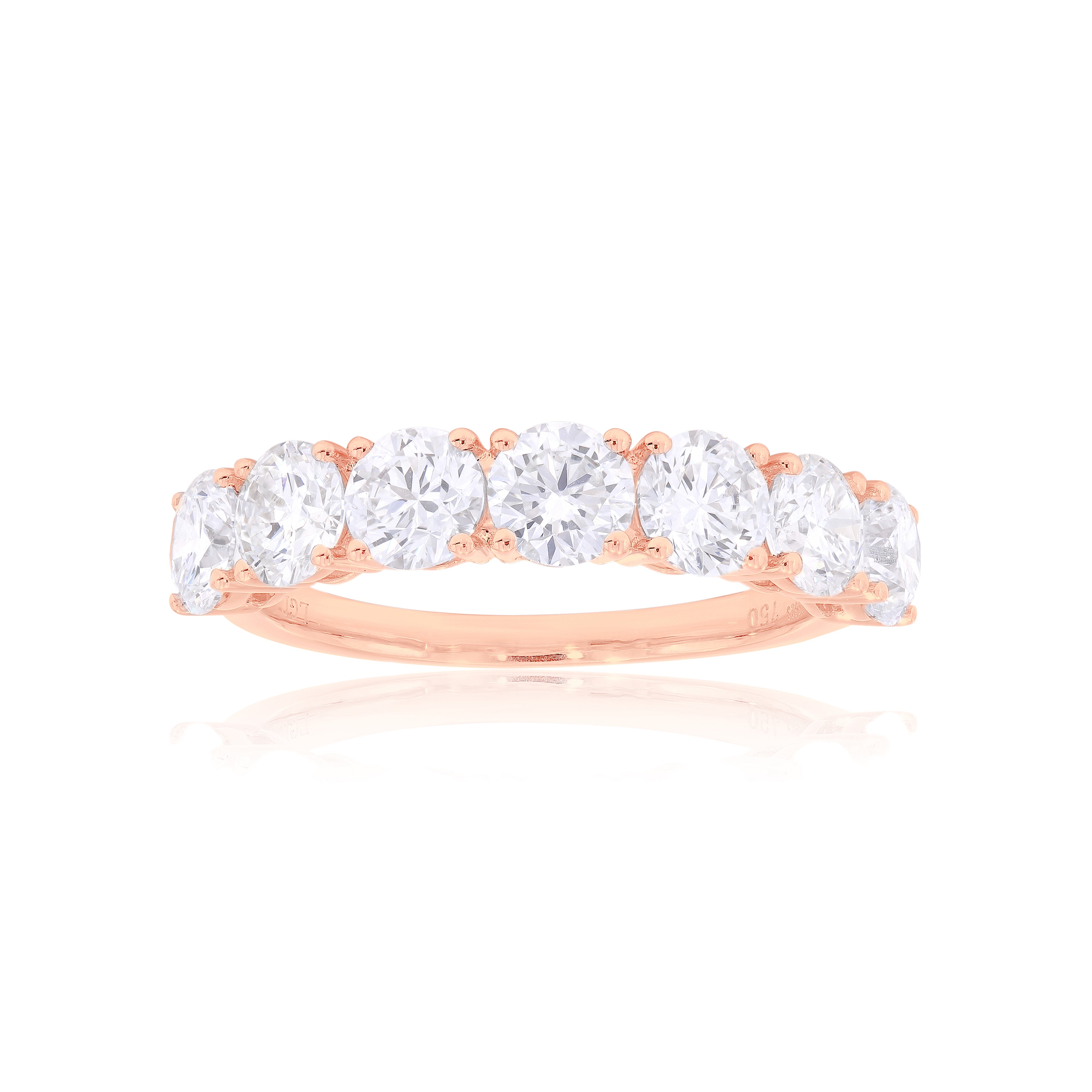 Keeva Jewels Seven Stone Round Half Eternity Engagement Band - KJR7738