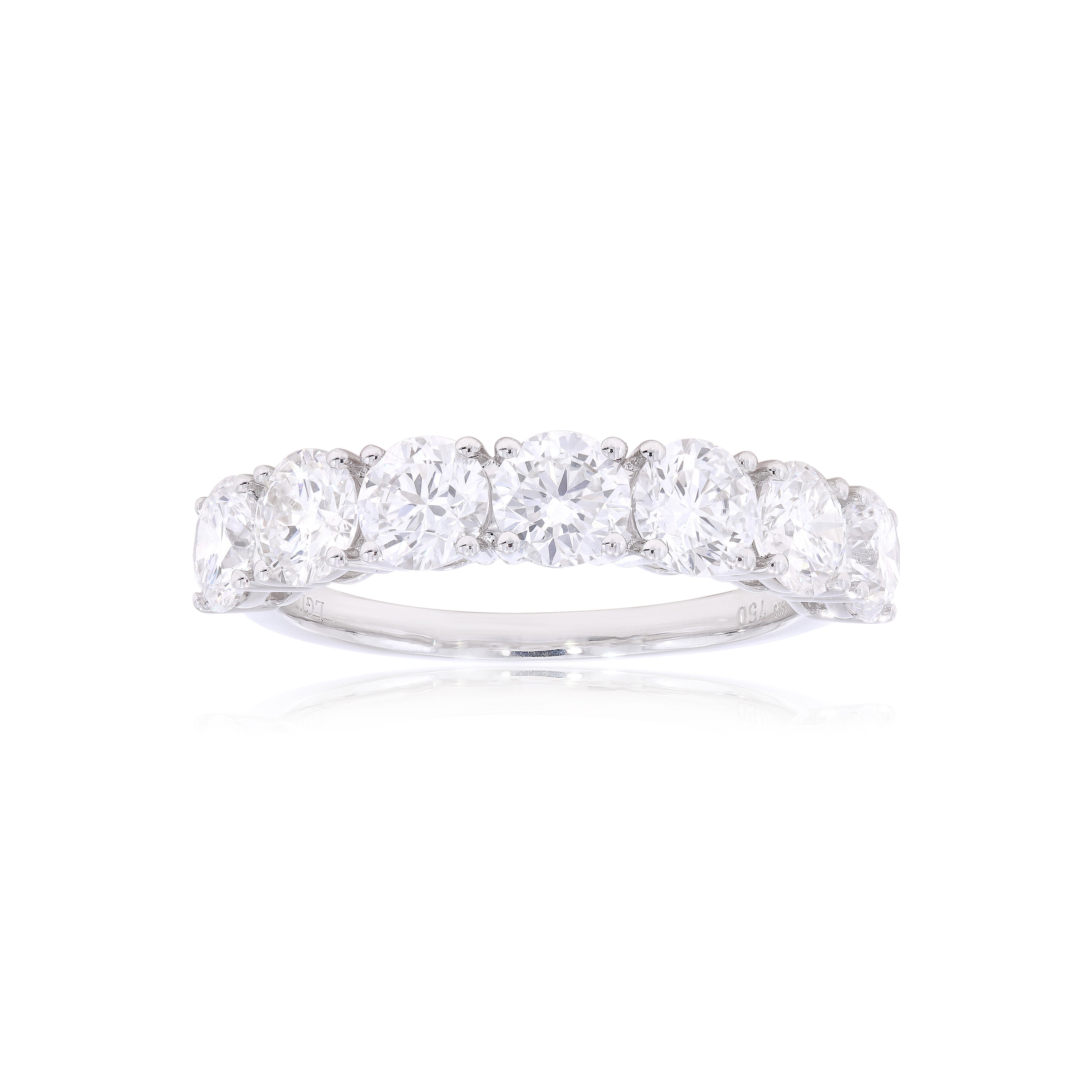 Keeva Jewels Seven Stone Round Half Eternity Engagement Band - KJR7738