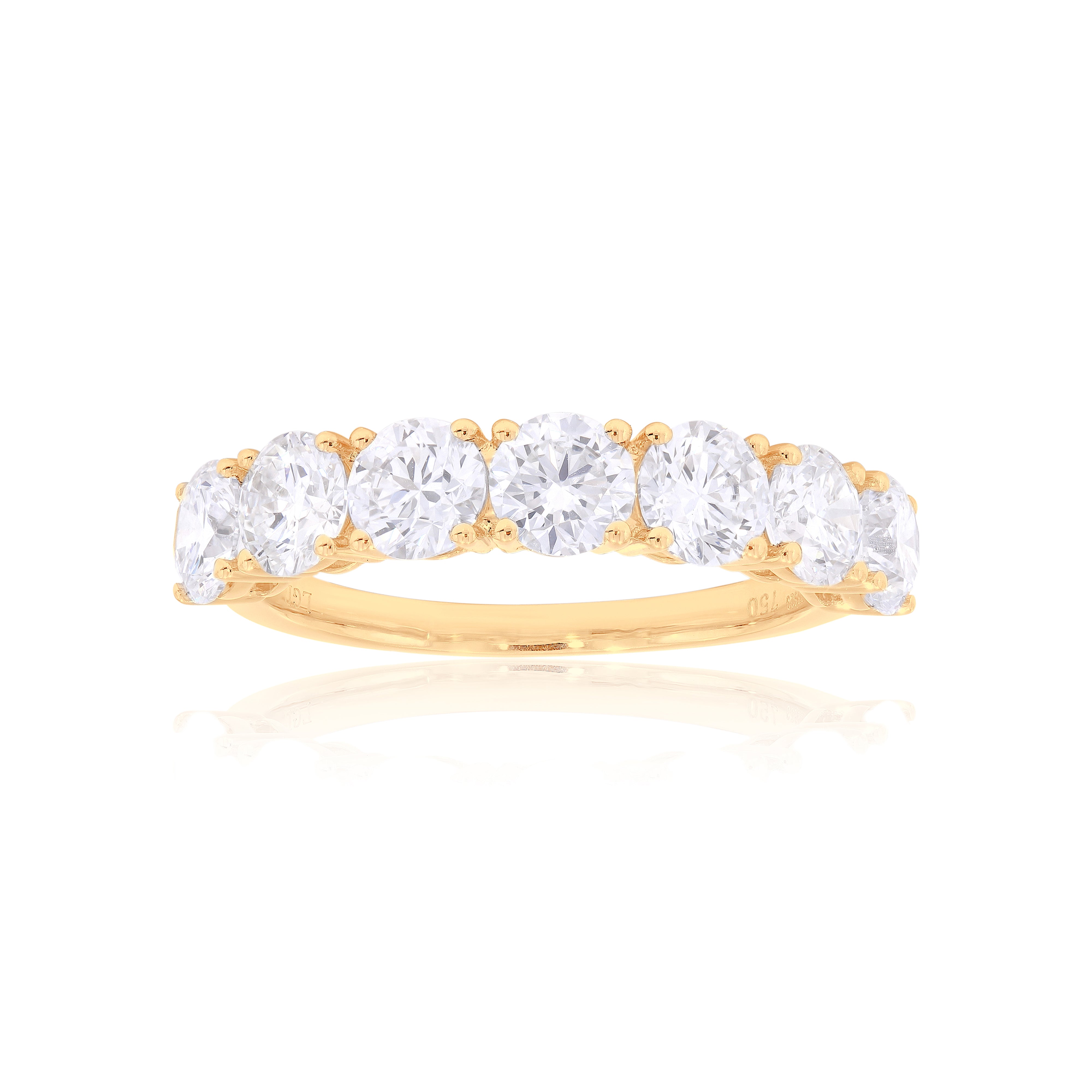 Keeva Jewels Seven Stone Round Half Eternity Engagement Band - KJR7738