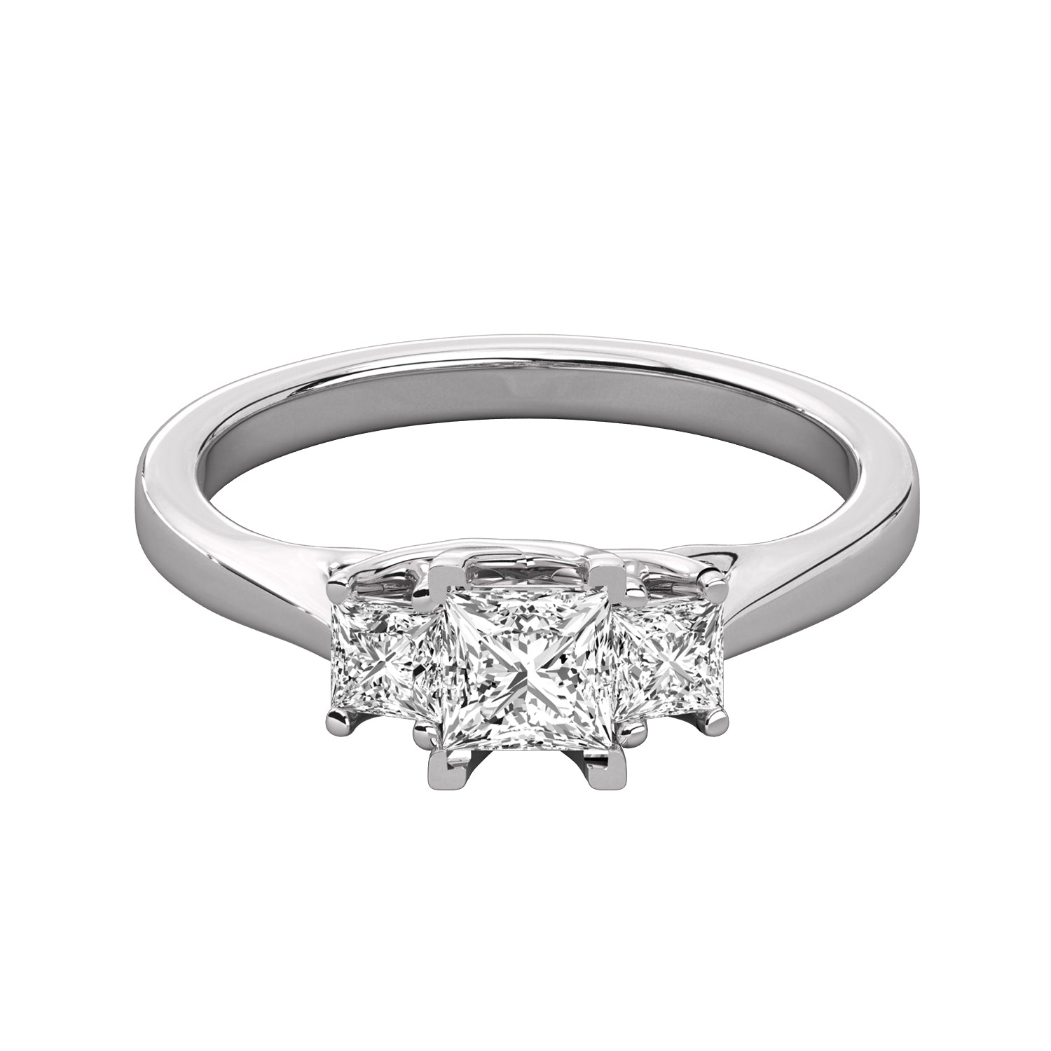 Keeva Jewels Princess Cut Diamond 3 Stone Engagement Ring - KJR5026