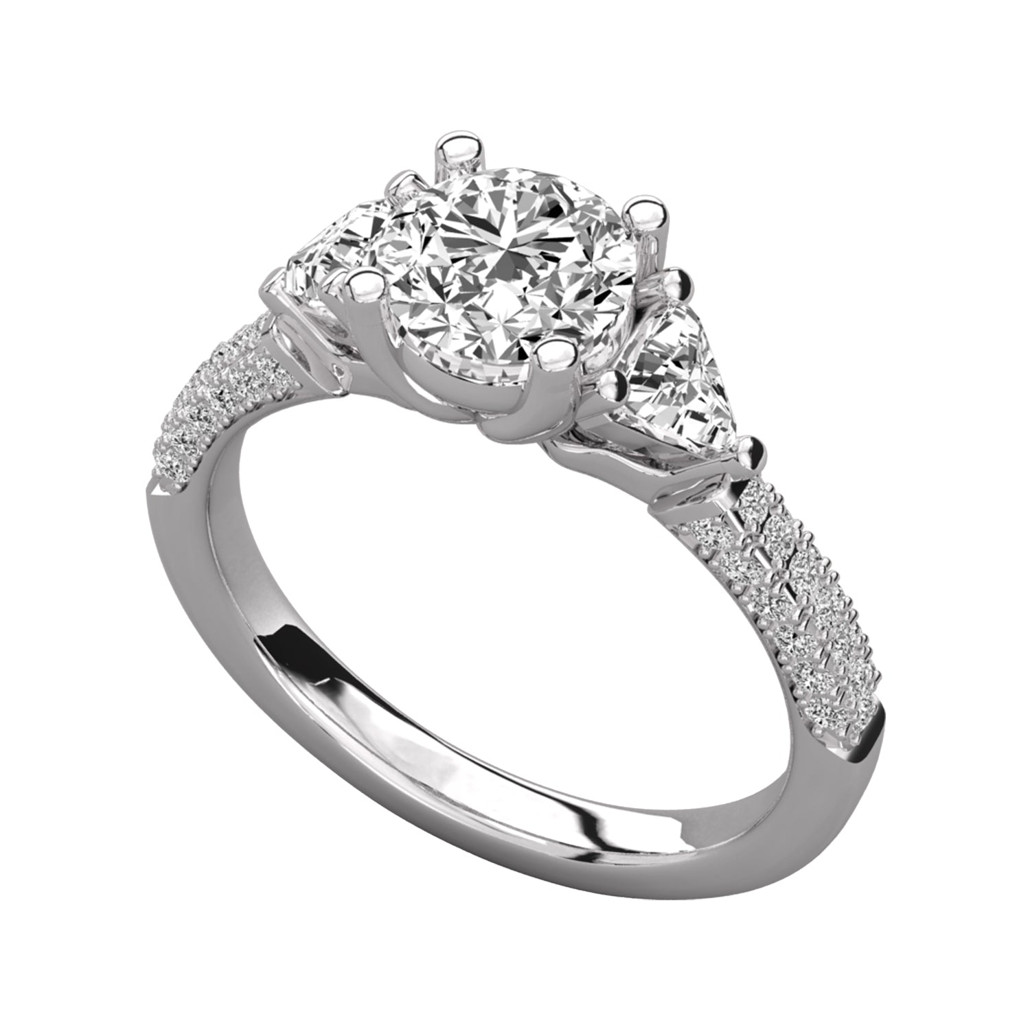 Keeva Jewels Round Cut Diamond And Trilliant Cut Diamond Engagement Ring - KJR5030