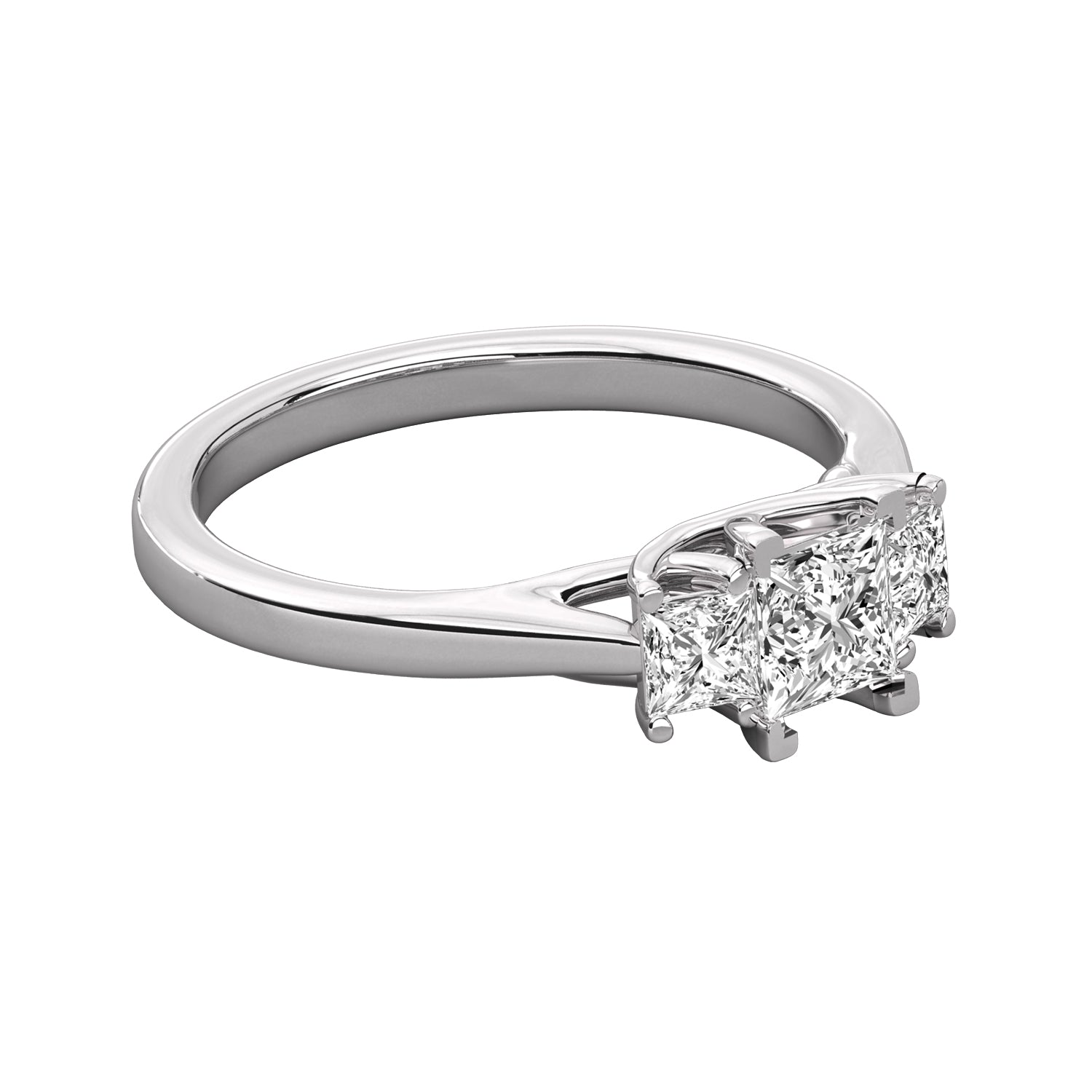 Keeva Jewels Princess Cut Diamond 3 Stone Engagement Ring - KJR5026