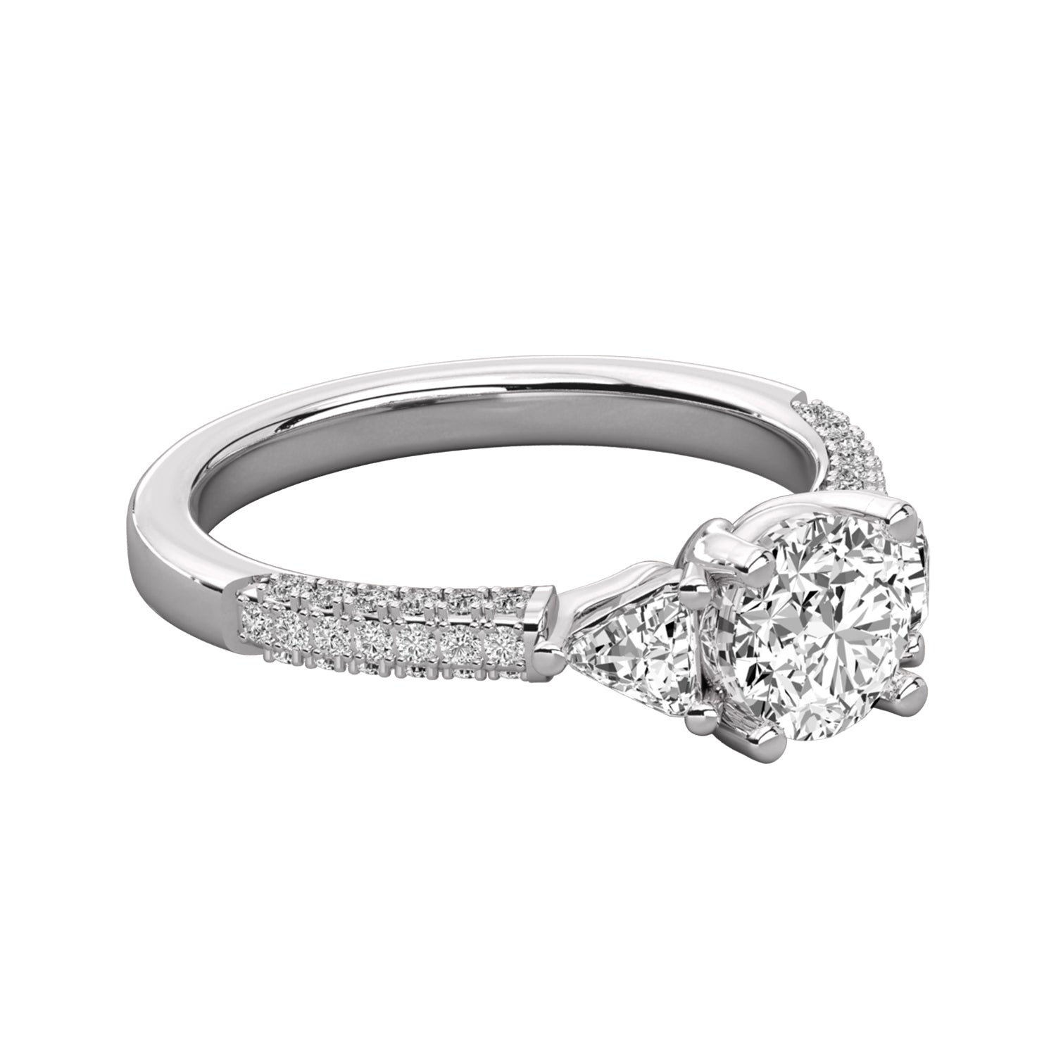 Keeva Jewels Round Cut Diamond And Trilliant Cut Diamond Engagement Ring - KJR5030