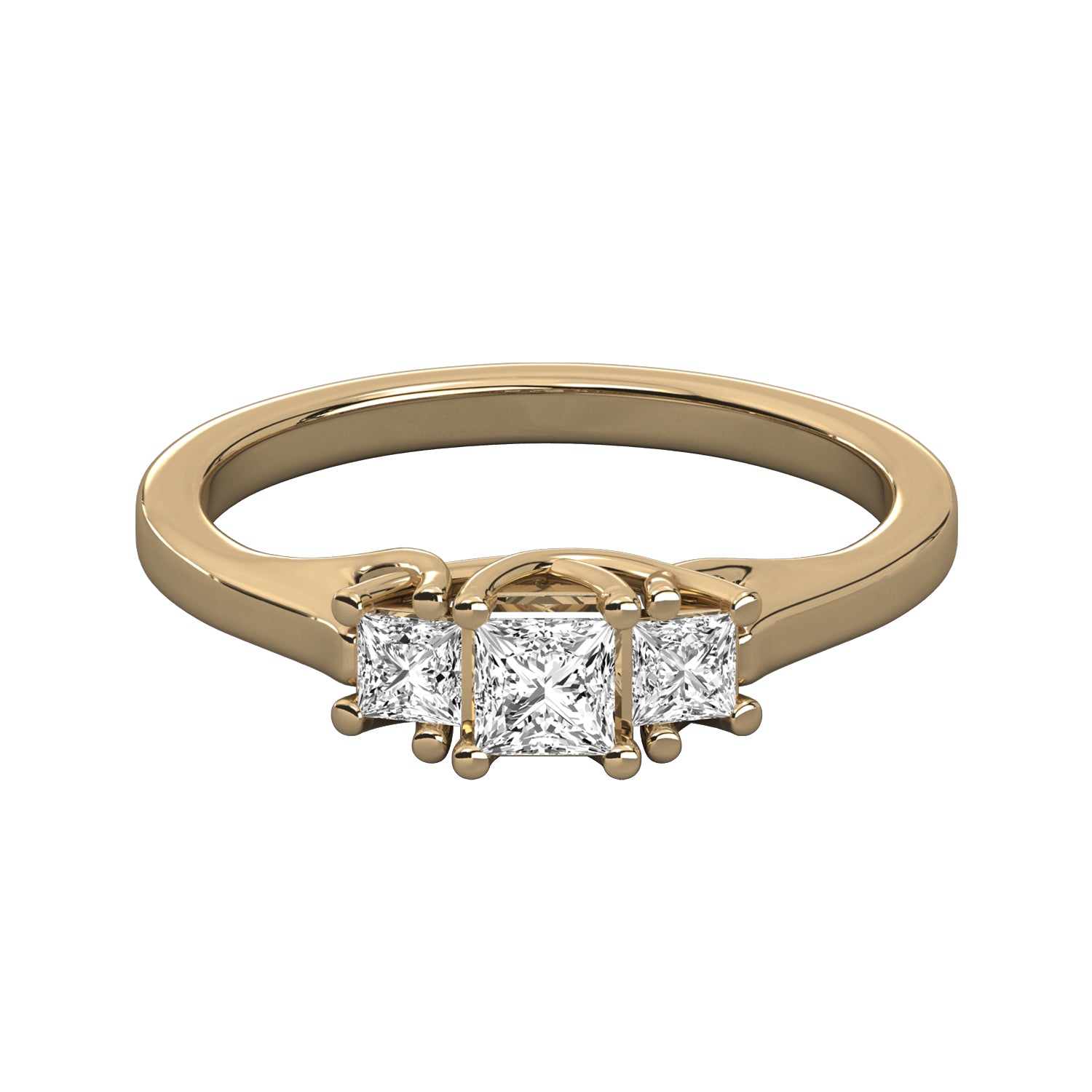 Keeva Jewels Princess Cut Diamond 3 Stone Prong Set Engagement Ring - KJR5027