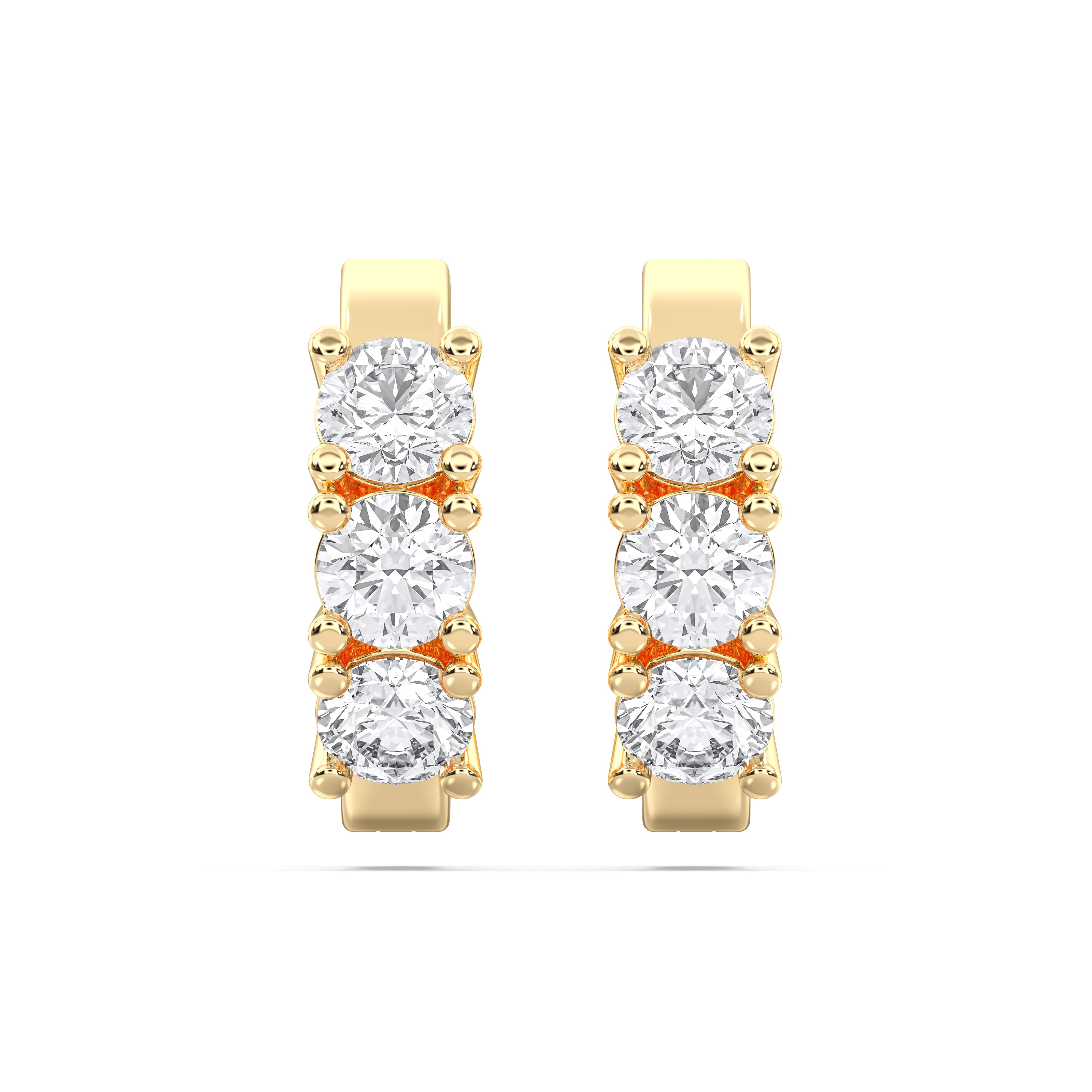 Lab Created Round Diamond Classic Hoop Earring For Her In Solid Gold