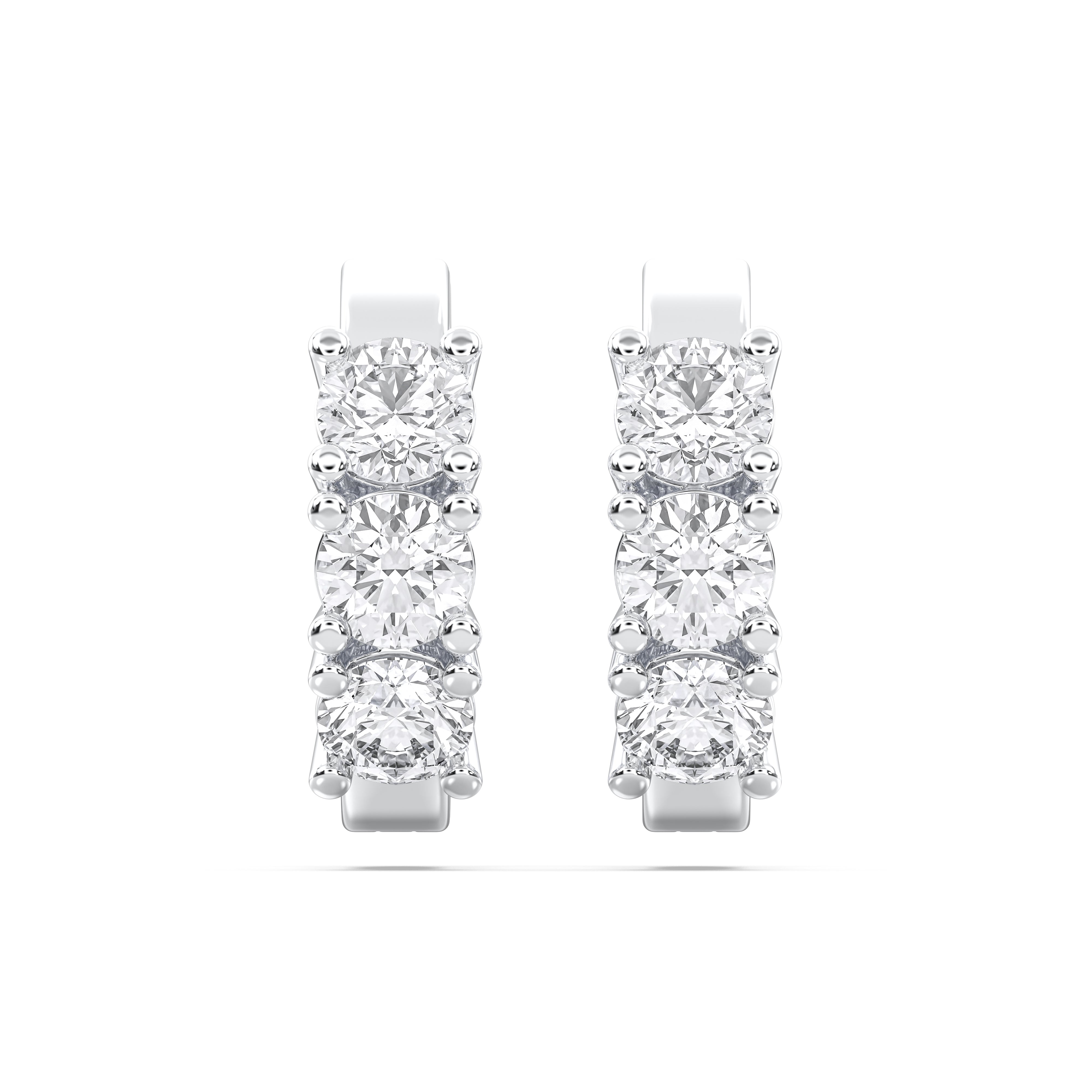 Lab Created Round Diamond Classic Hoop Earring For Her In Solid Gold