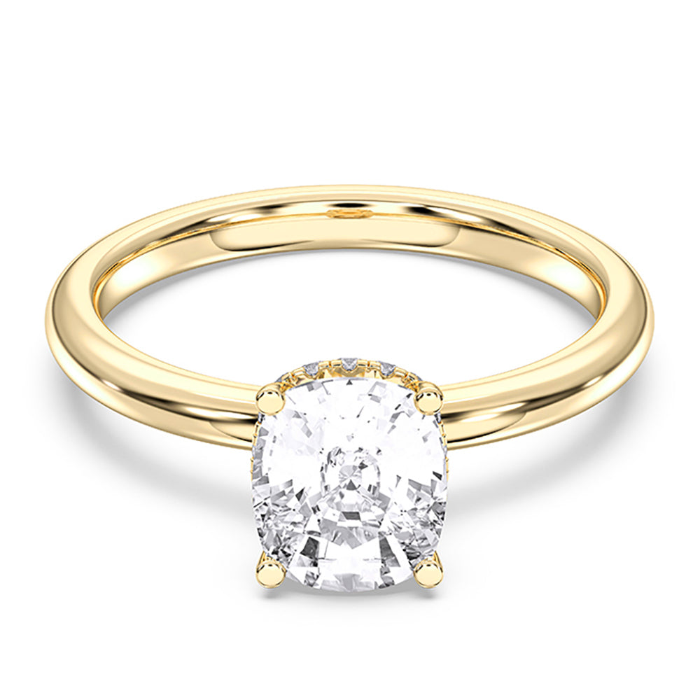 Cushion & Round Shape 1.59 Carat Lab Grown Diamond Solitaire Ring in Solid Gold for Women