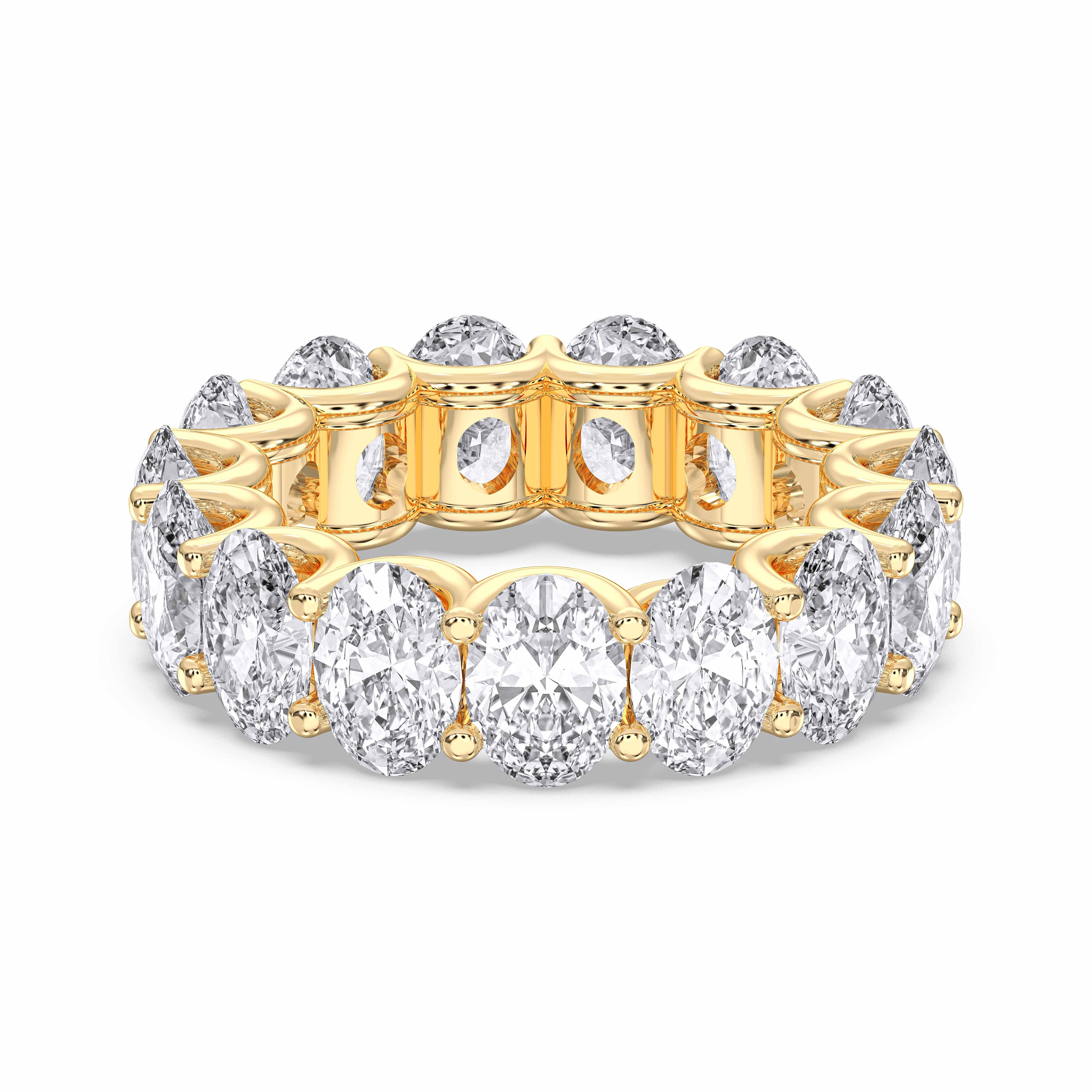 7.50 Carat Oval Cut Lab Created Diamond Full Eternity Wedding Ring For Her