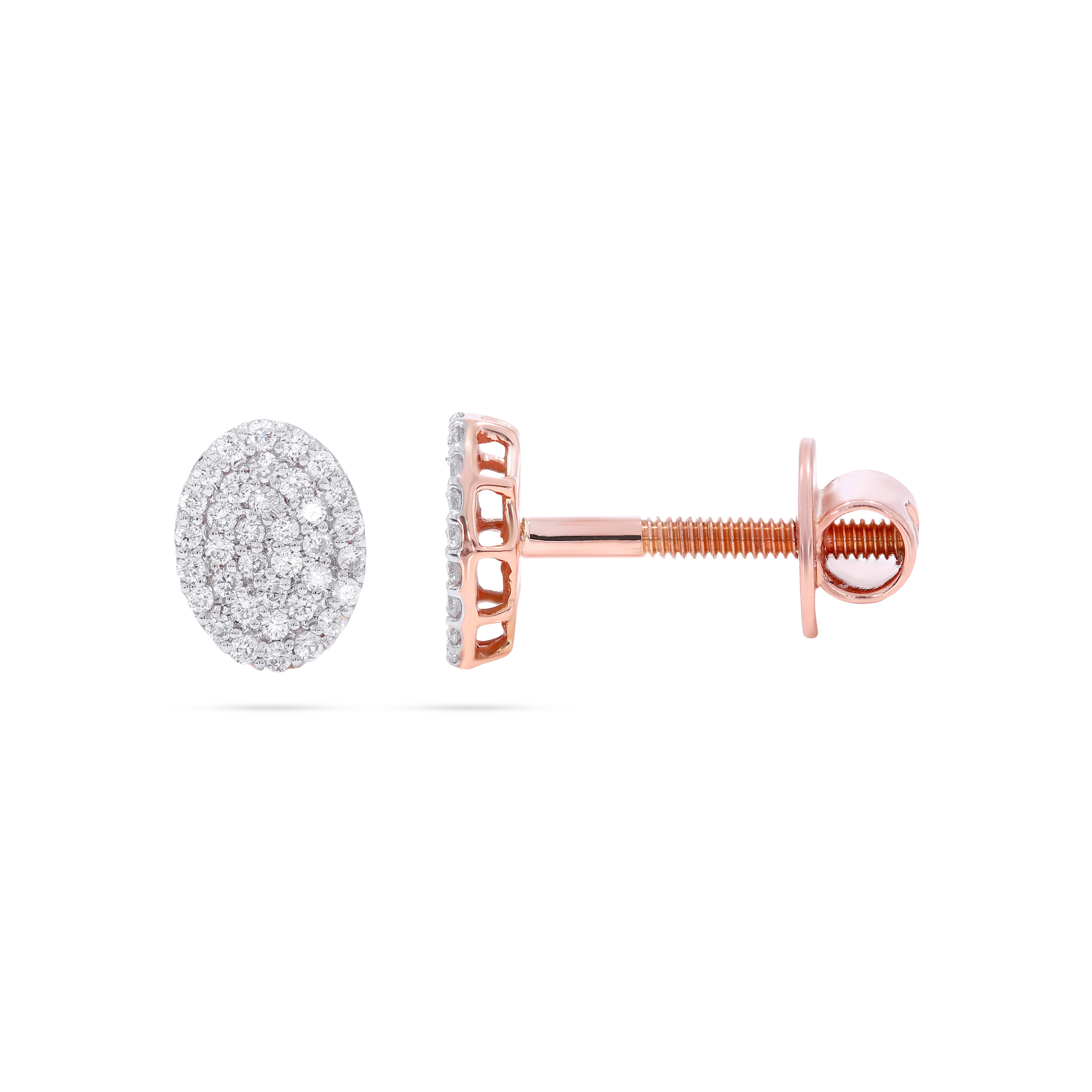 Keeva Jewels Round Diamond Screw Back Stud Earring- ER23029