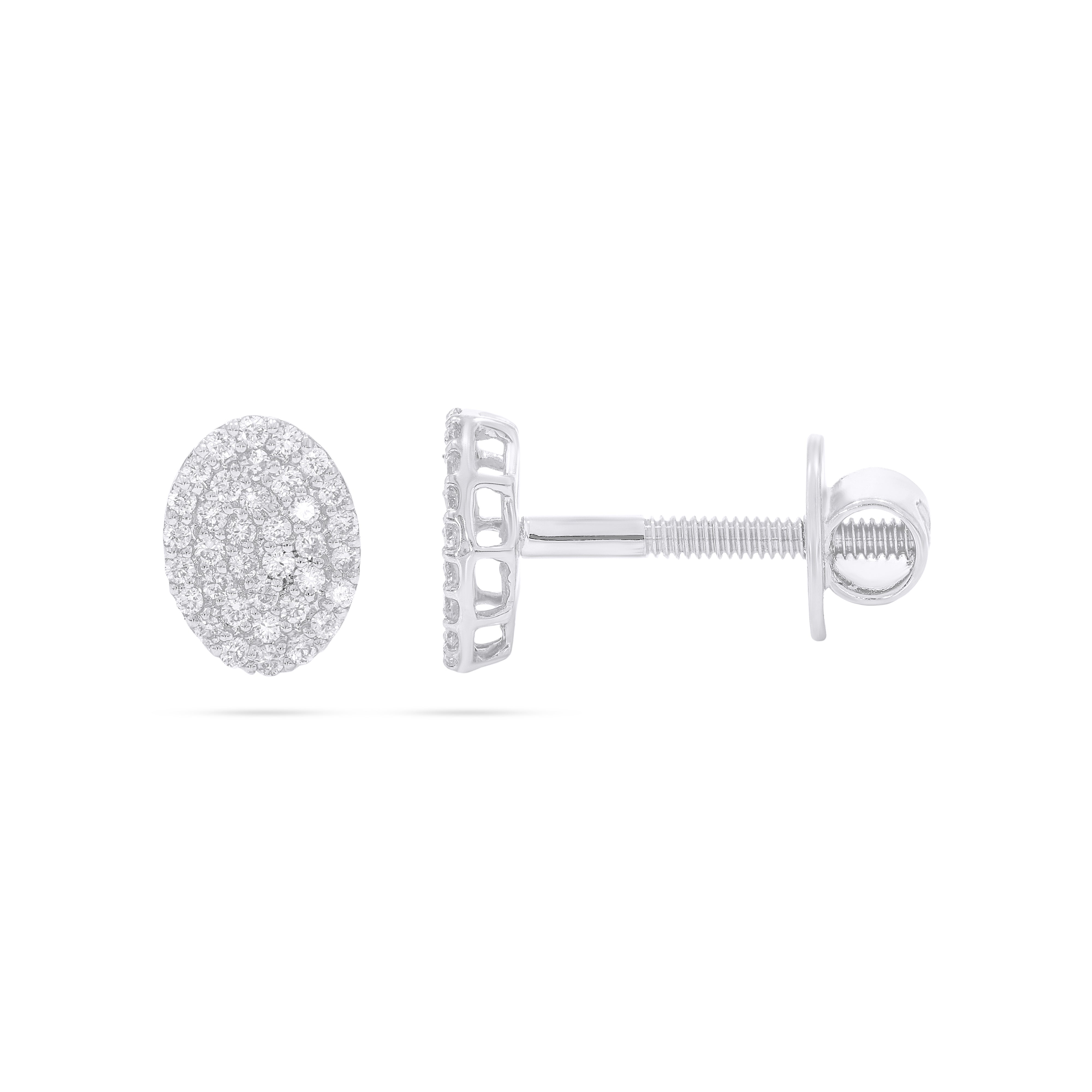 Keeva Jewels Round Diamond Screw Back Stud Earring- ER23029