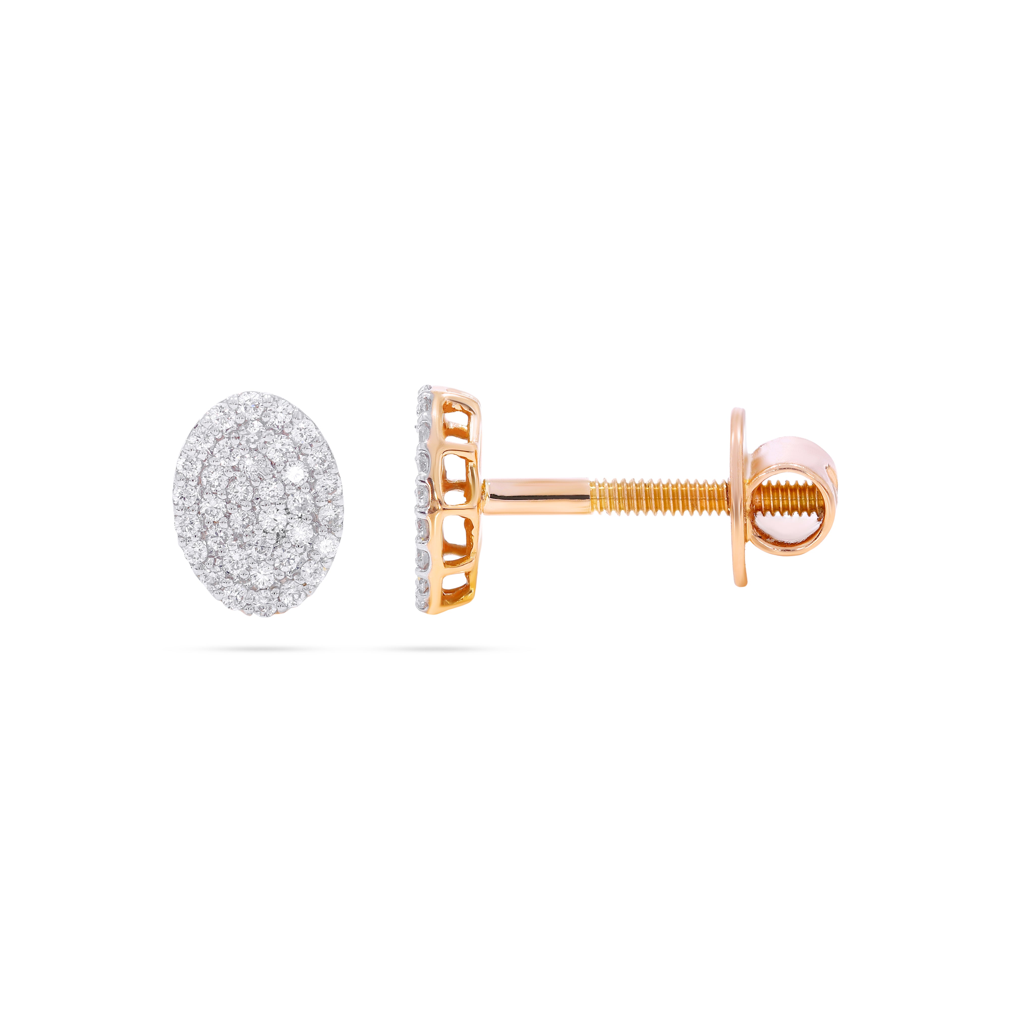 Keeva Jewels Round Diamond Screw Back Stud Earring- ER23029