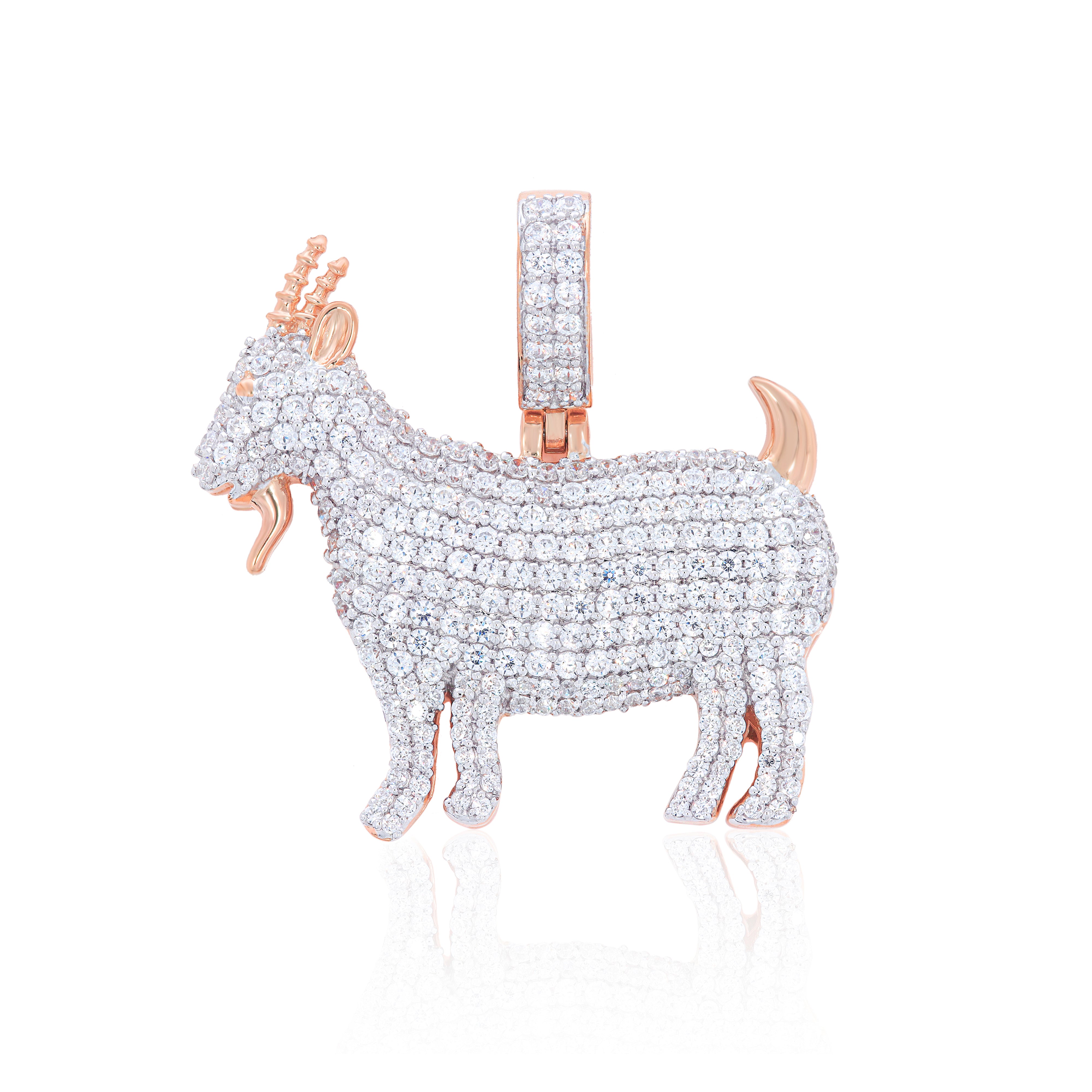 Keeva Jewels Round Diamond Spinel Goat Charm Luxurious Pendant- GTP-0572