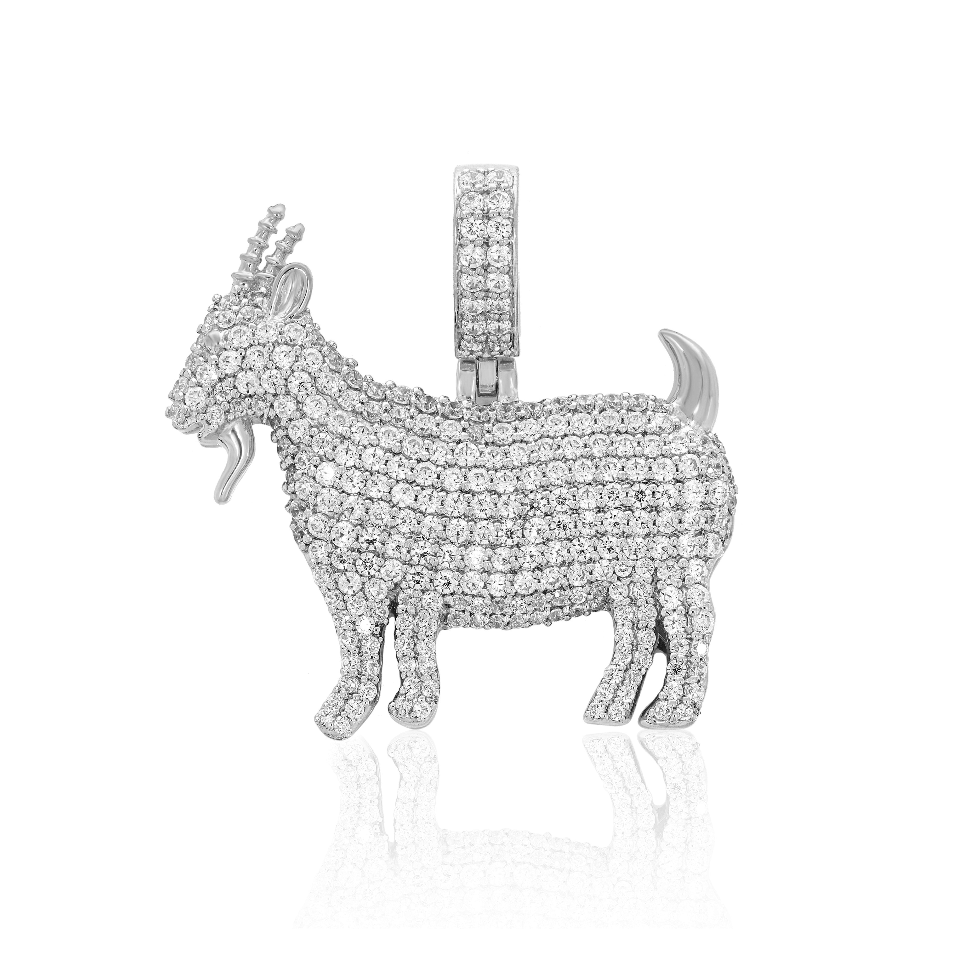 Keeva Jewels Round Diamond Spinel Goat Charm Luxurious Pendant- GTP-0572