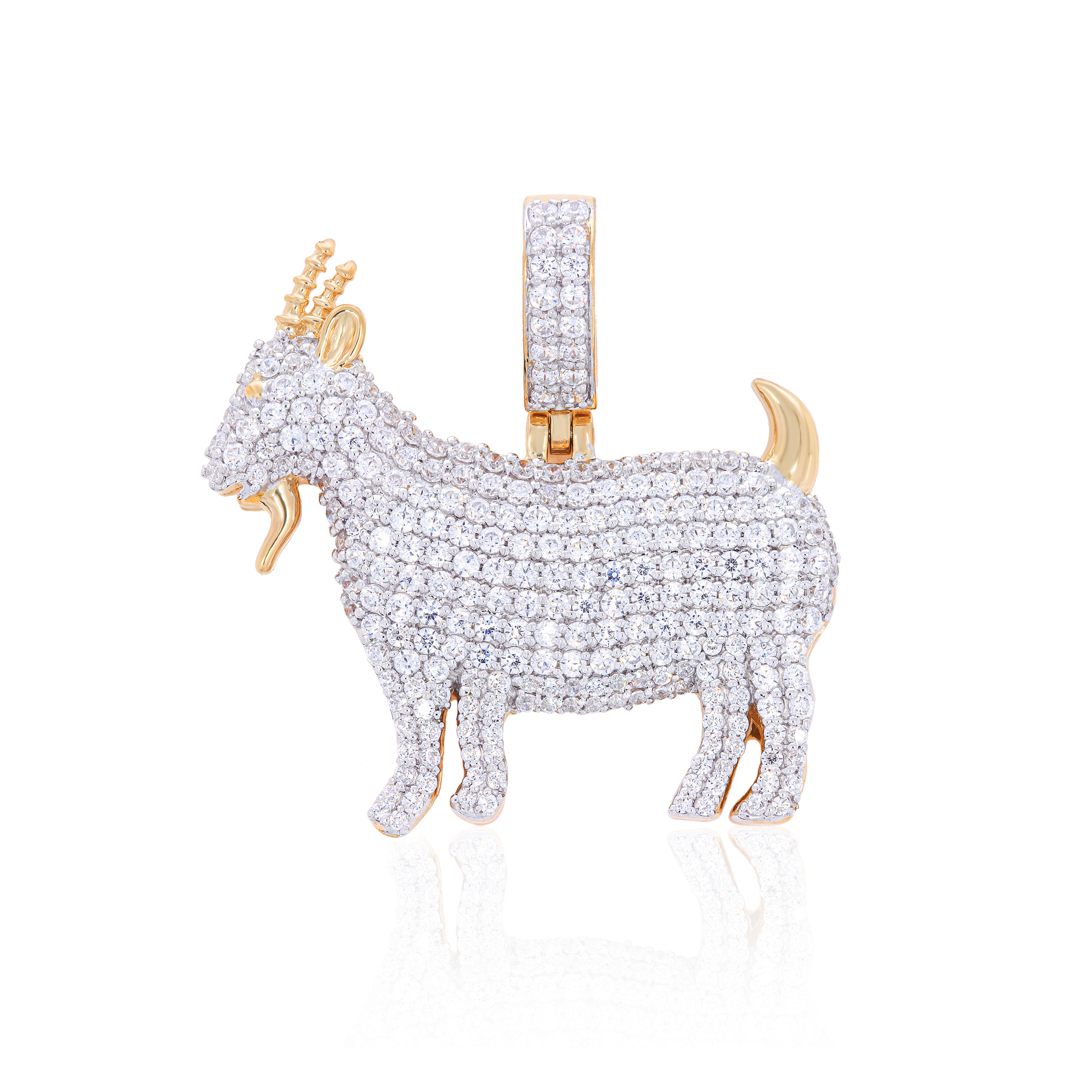 Keeva Jewels Round Diamond Spinel Goat Charm Luxurious Pendant- GTP-0572