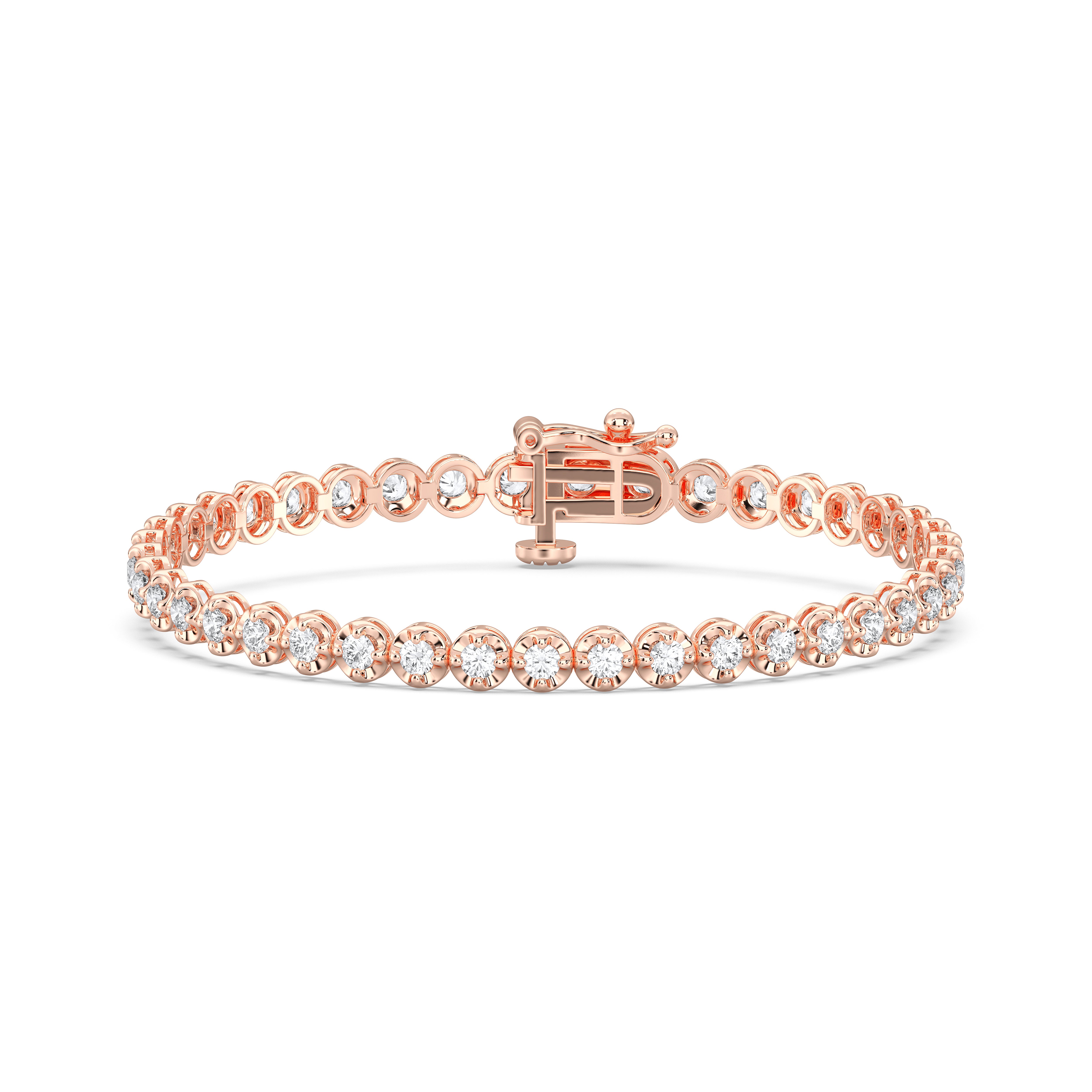 1.00 Carat Round Cut Lab Grown Diamond Tennis Bracelet Made in Solid Gold