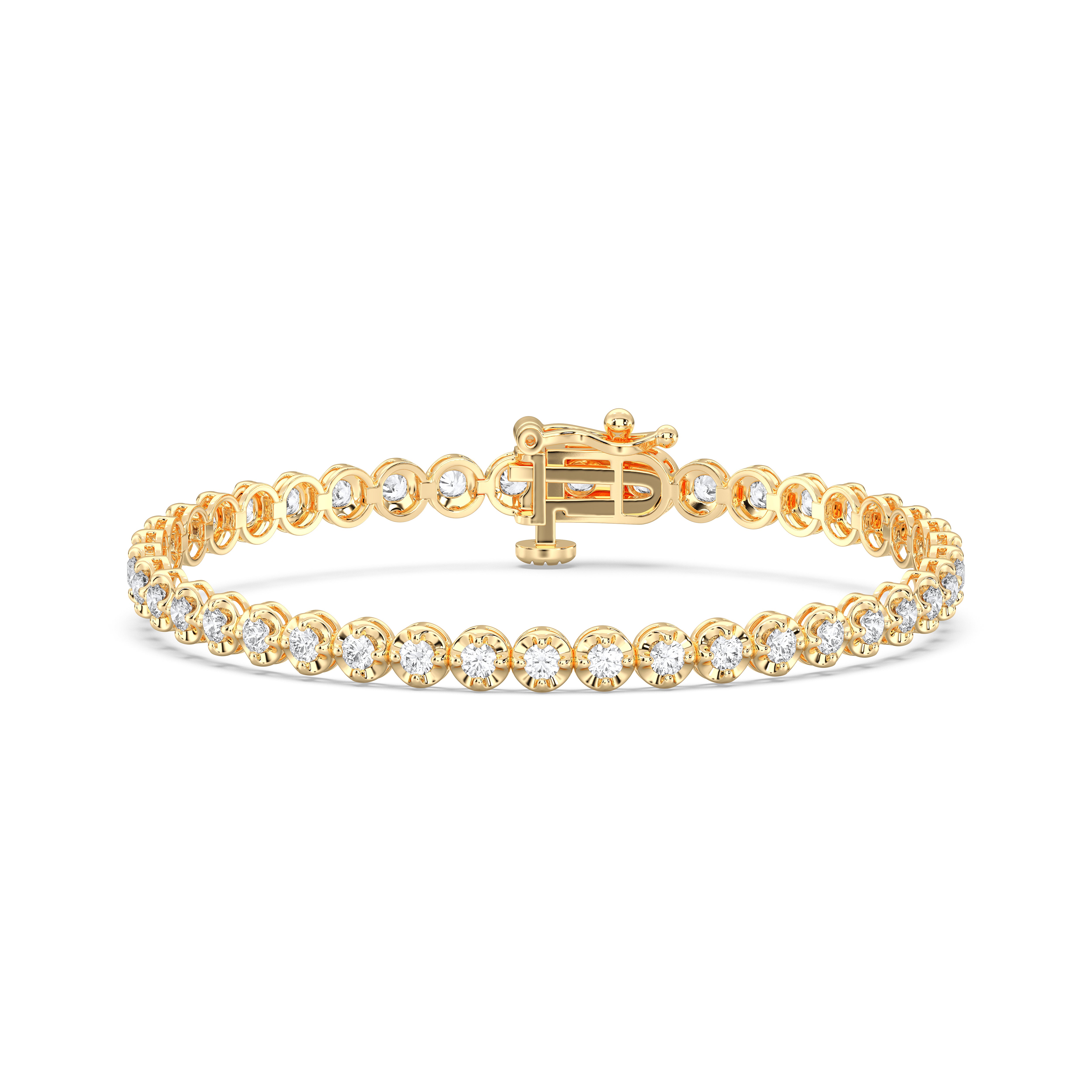1.00 Carat Round Cut Lab Grown Diamond Tennis Bracelet Made in Solid Gold