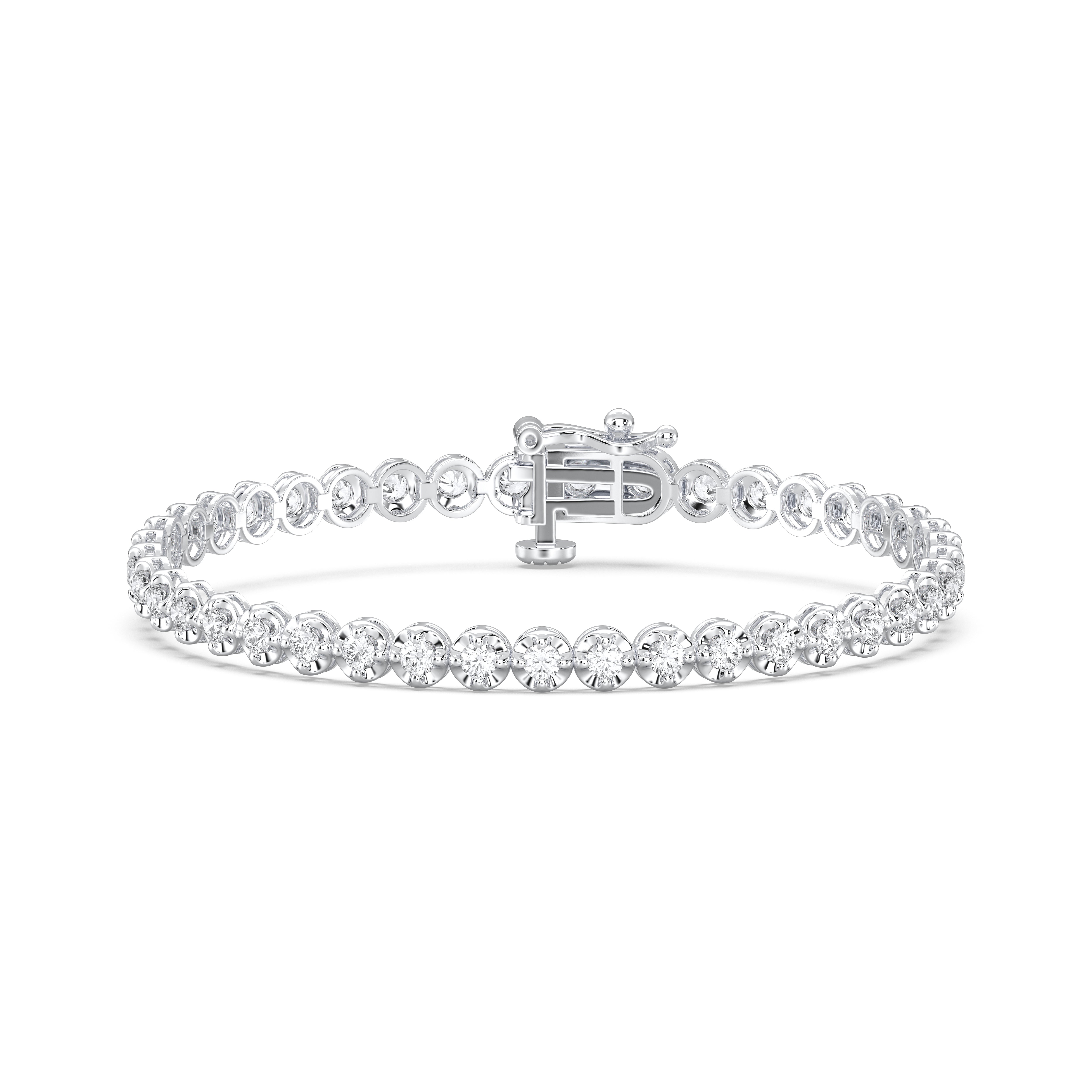 1.00 Carat Round Cut Lab Grown Diamond Tennis Bracelet Made in Solid Gold