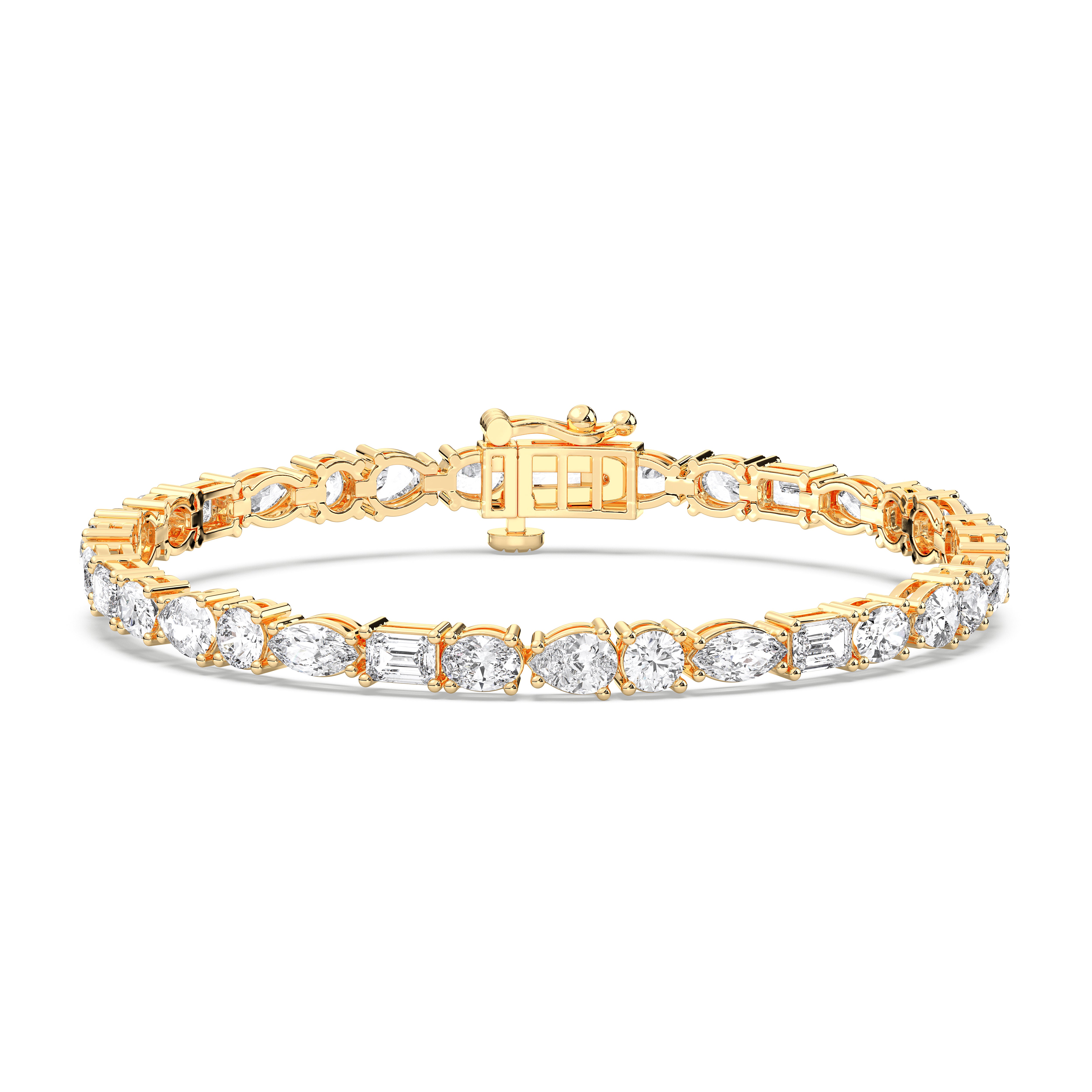 8.80 Radiant Shape Lab Grown Diamond Tennis Bracelet Made in Solid Gold