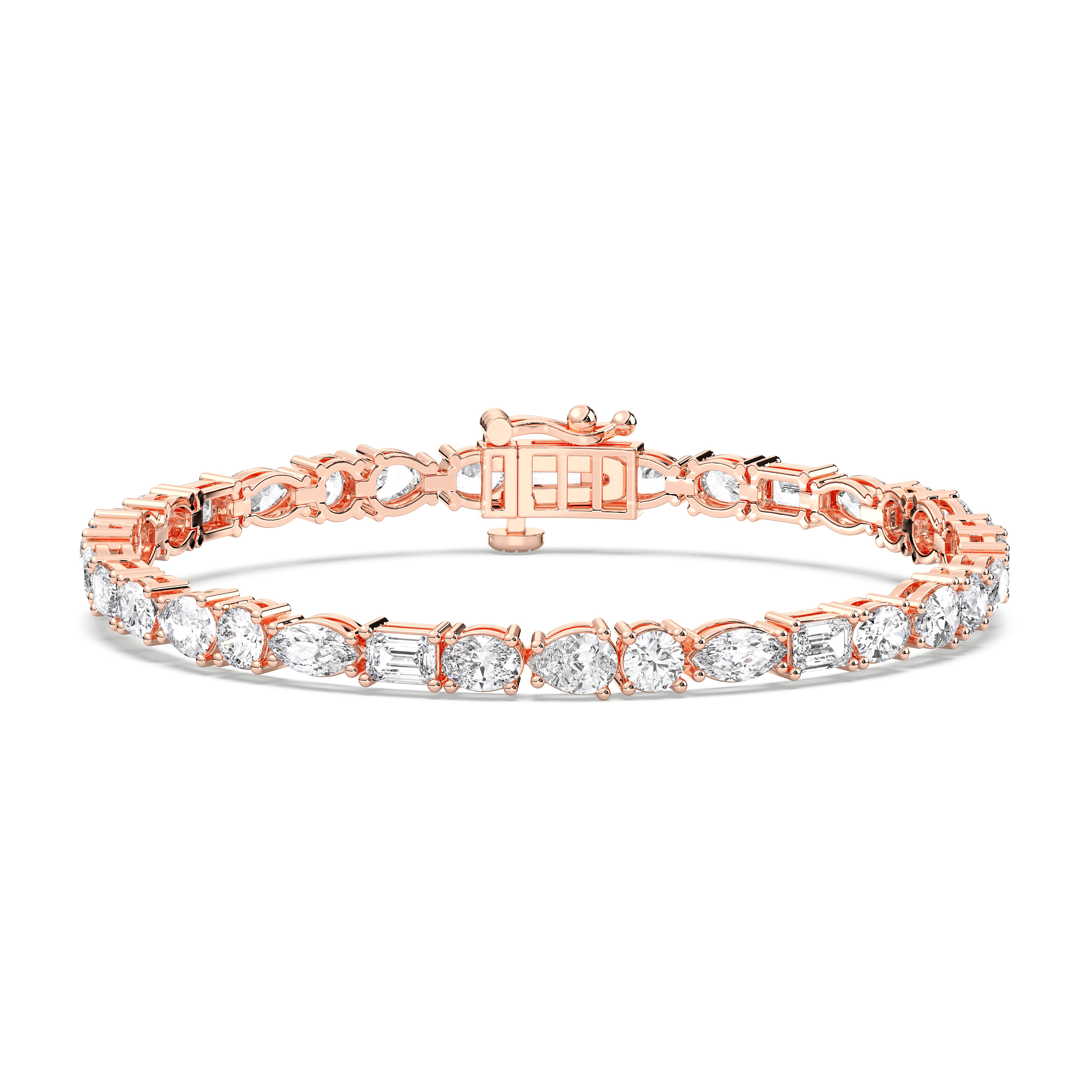 8.80 Radiant Shape Lab Grown Diamond Tennis Bracelet Made in Solid Gold