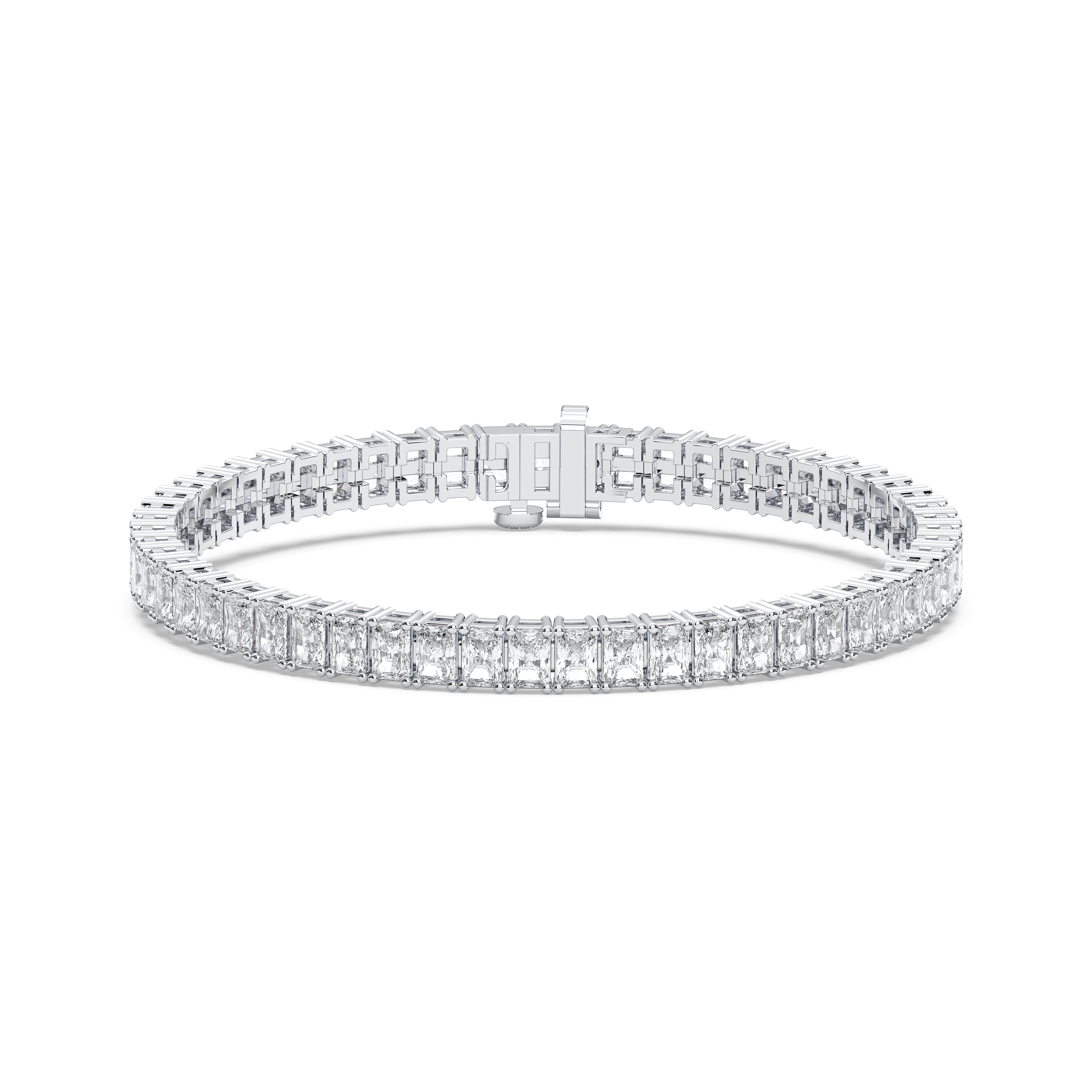 8.80 Carat Radiant Shape Diamond 7 Inches Tennis Bracelet Made in solid Gold