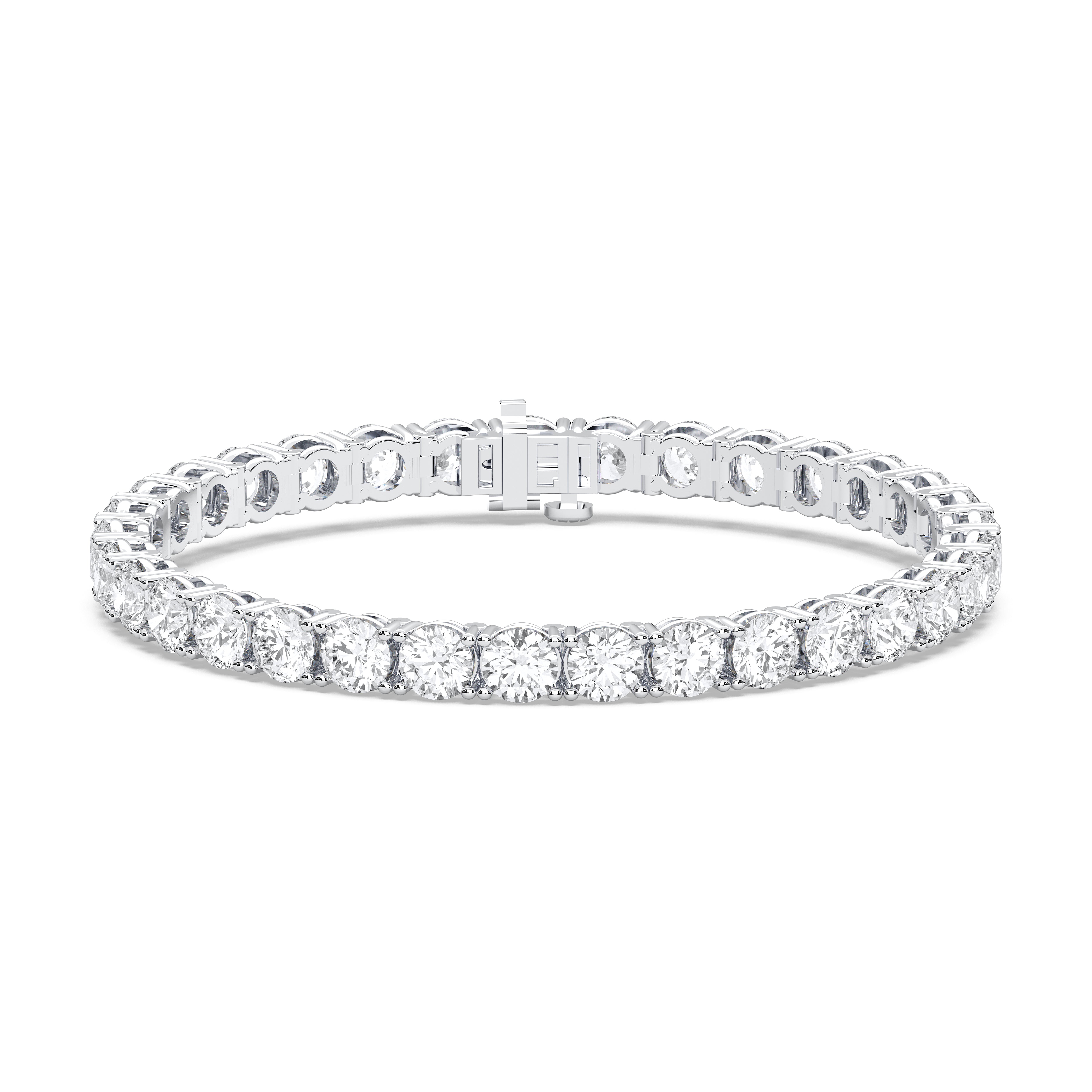 21 Carat Round Lab Grown Diamond Tennis Bracelet Made in Solid Gold