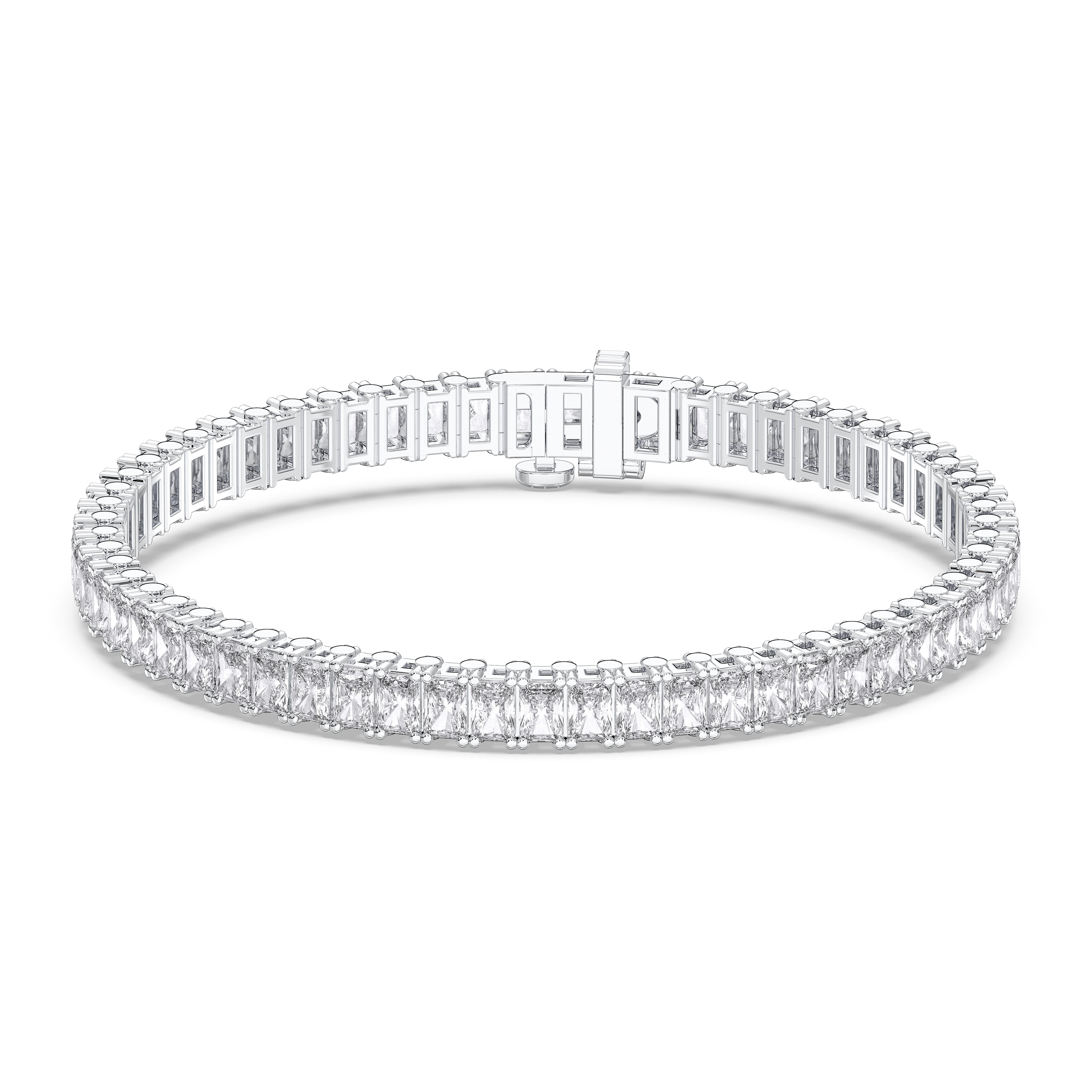 10 Carat Radiant Shape Lab Grown Diamond 7 Inches Tennis Bracelet Made in Solid Gold