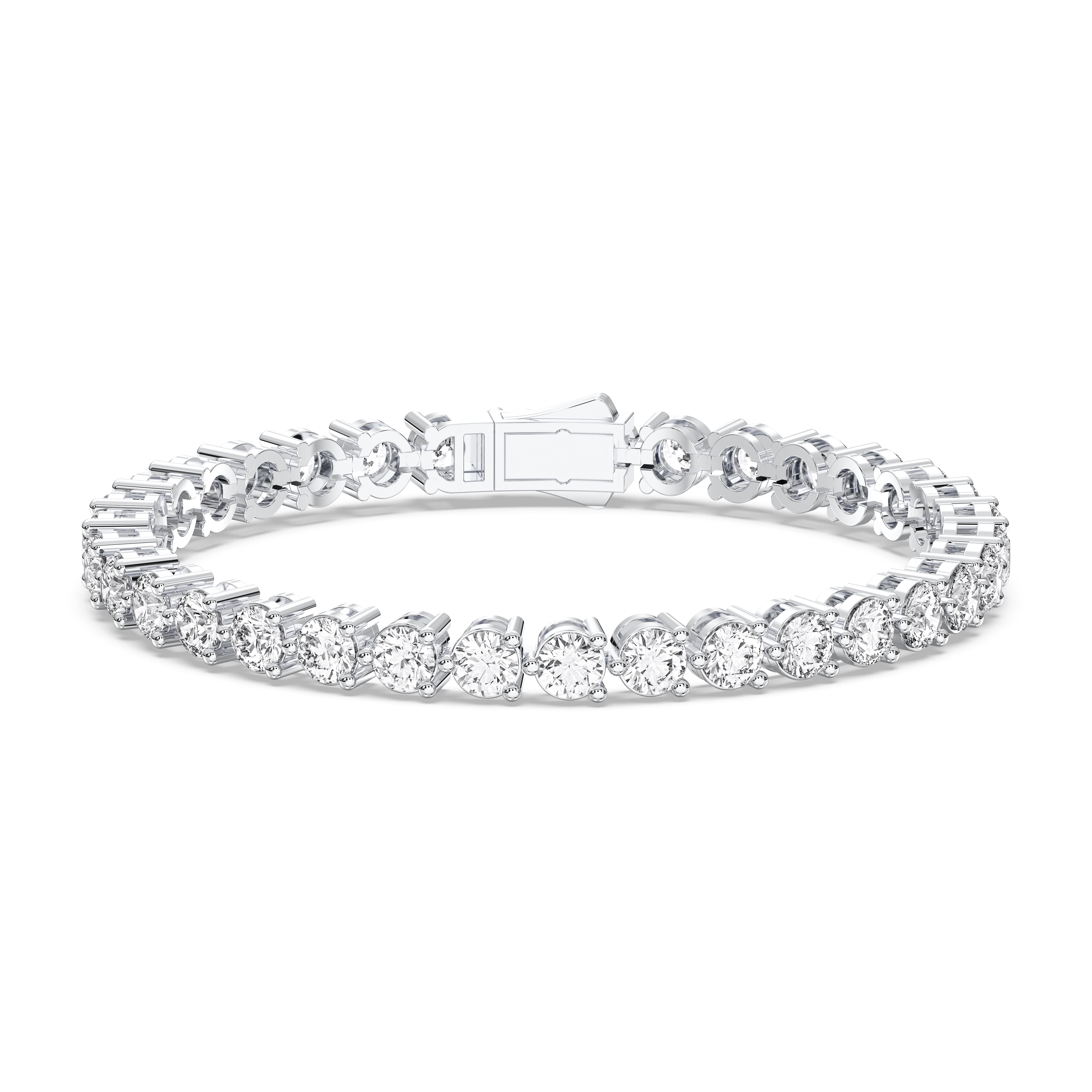7 Carat Round Lab Grown Diamond 7 Inches Tennis Bracelet Made in Solid Gold