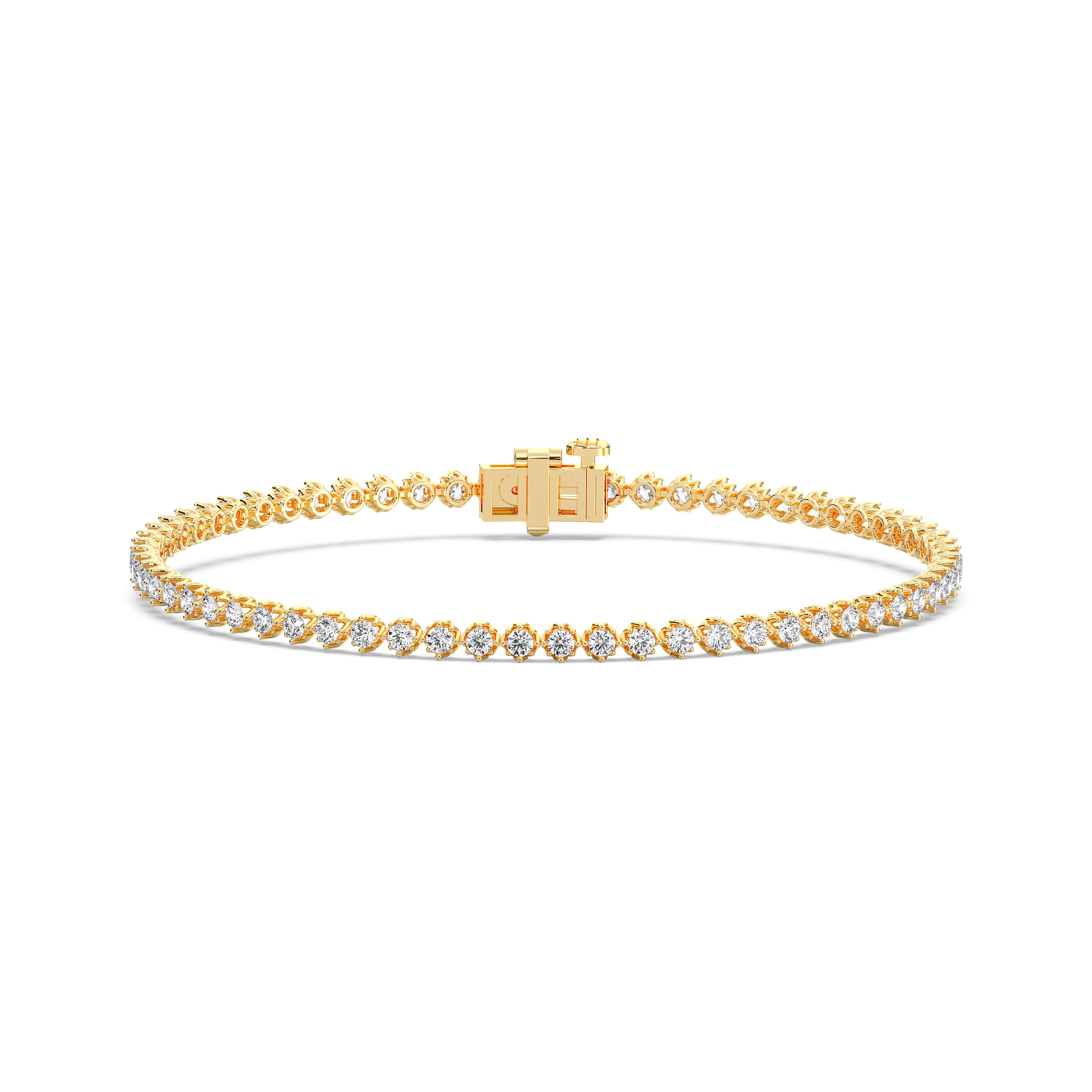 2.70 Carat Round Lab Grown Diamond 7 Inches Tennis Bracelet Made in Solid Gold