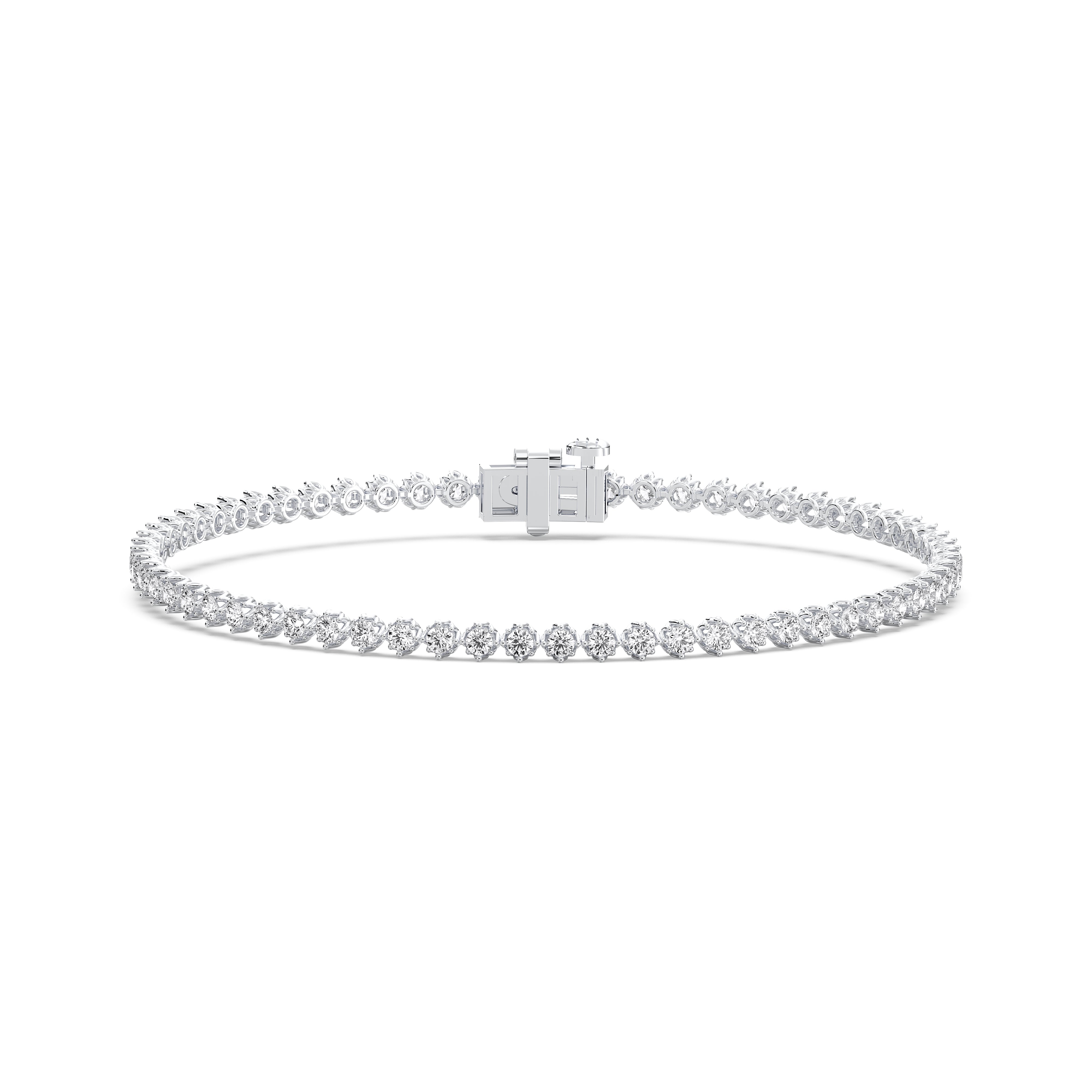 2.70 Carat Round Lab Grown Diamond 7 Inches Tennis Bracelet Made in Solid Gold