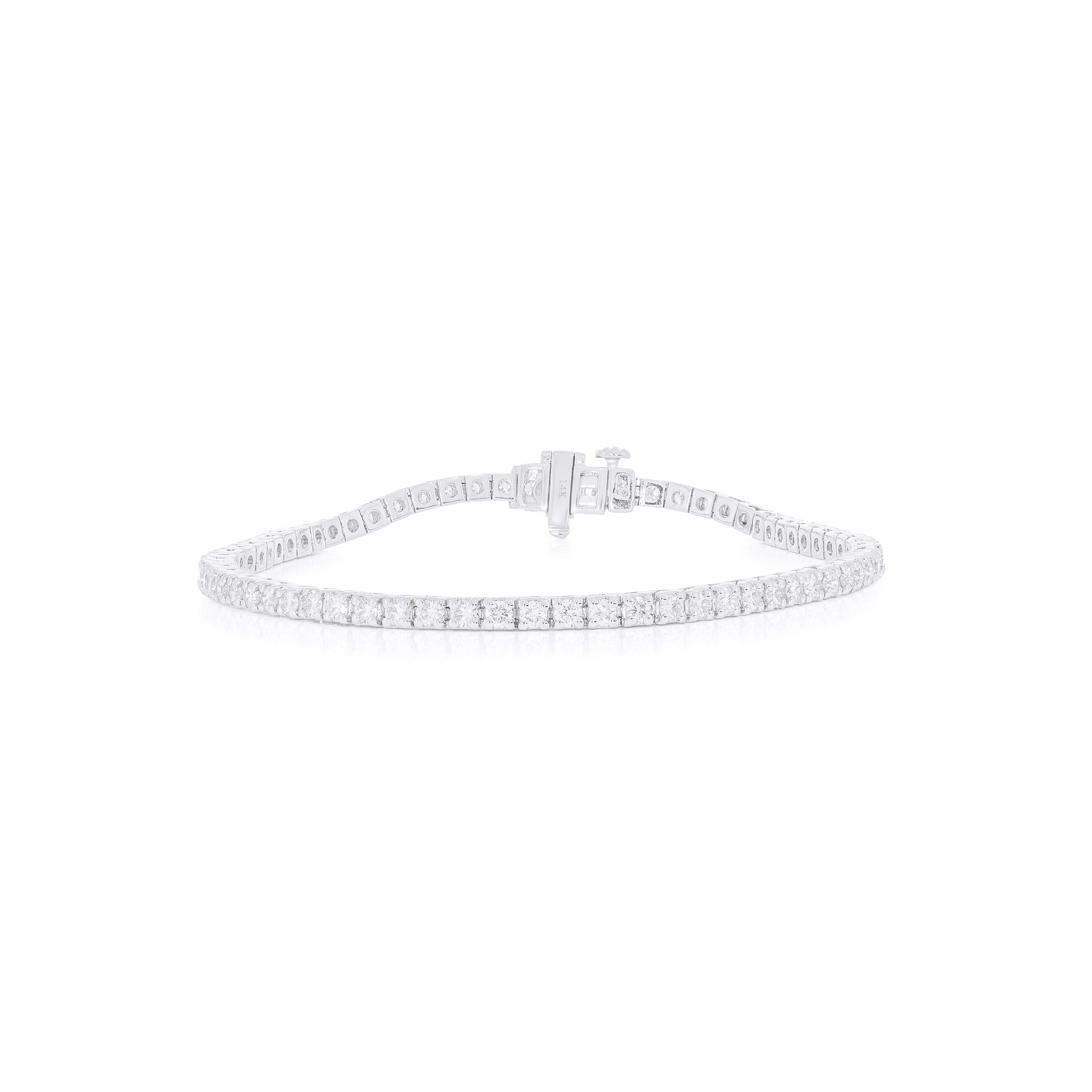 Keeva Jewels Round Diamond Single Line Tennis Bracelet- KJB195