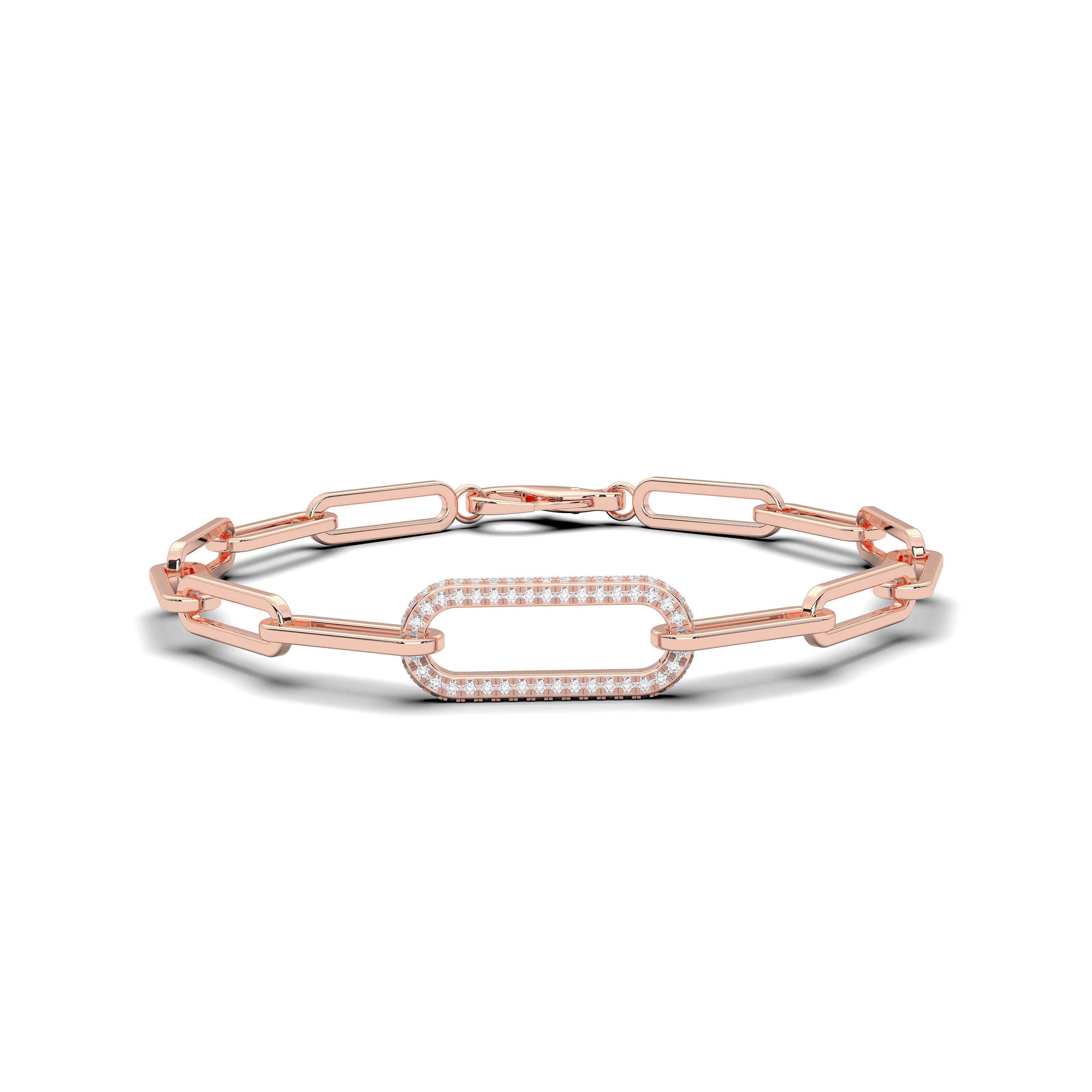 0.35 Carat Round Cut Lab Grown Diamond Link Bracelet Made In Solid Gold