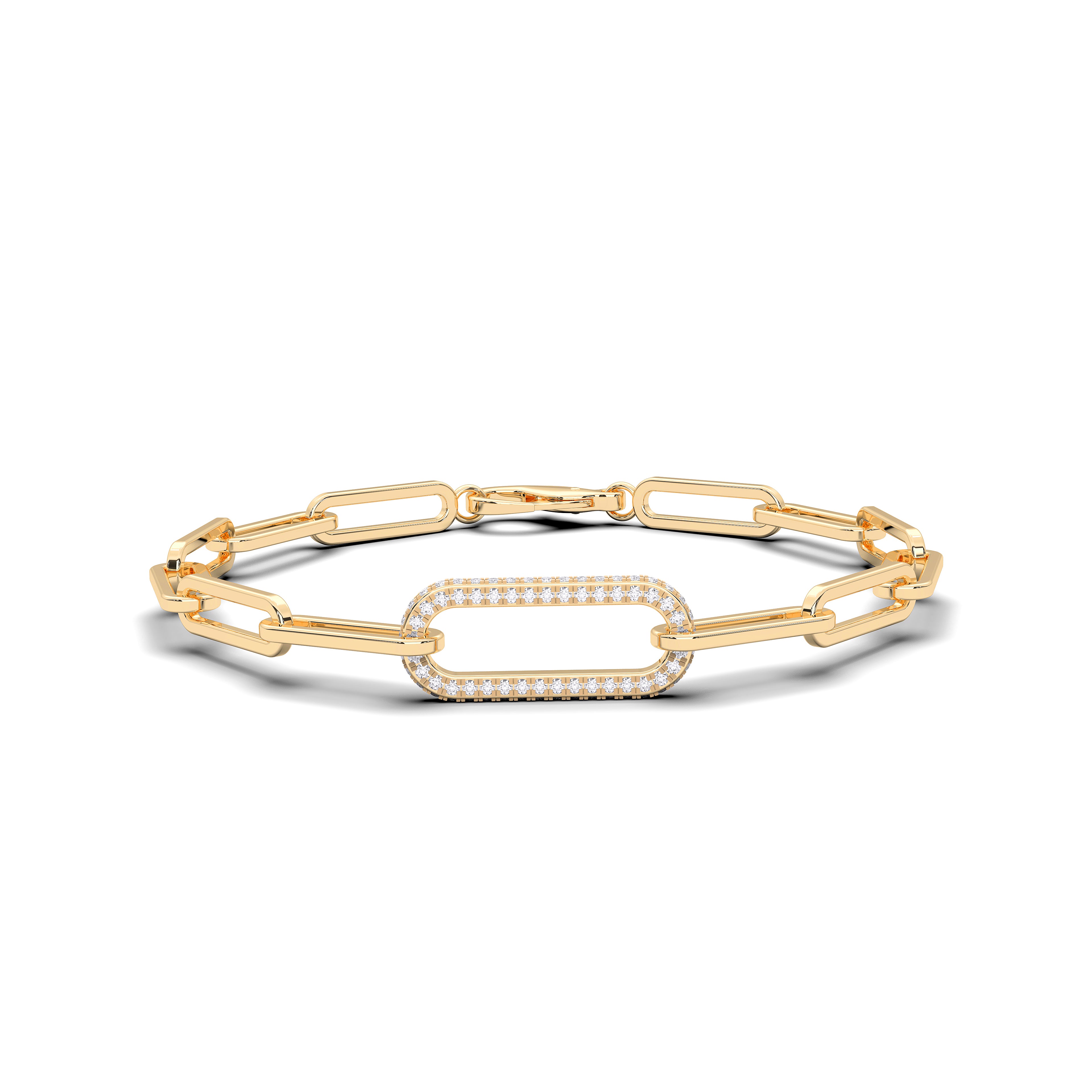0.35 Carat Round Cut Lab Grown Diamond Link Bracelet Made In Solid Gold