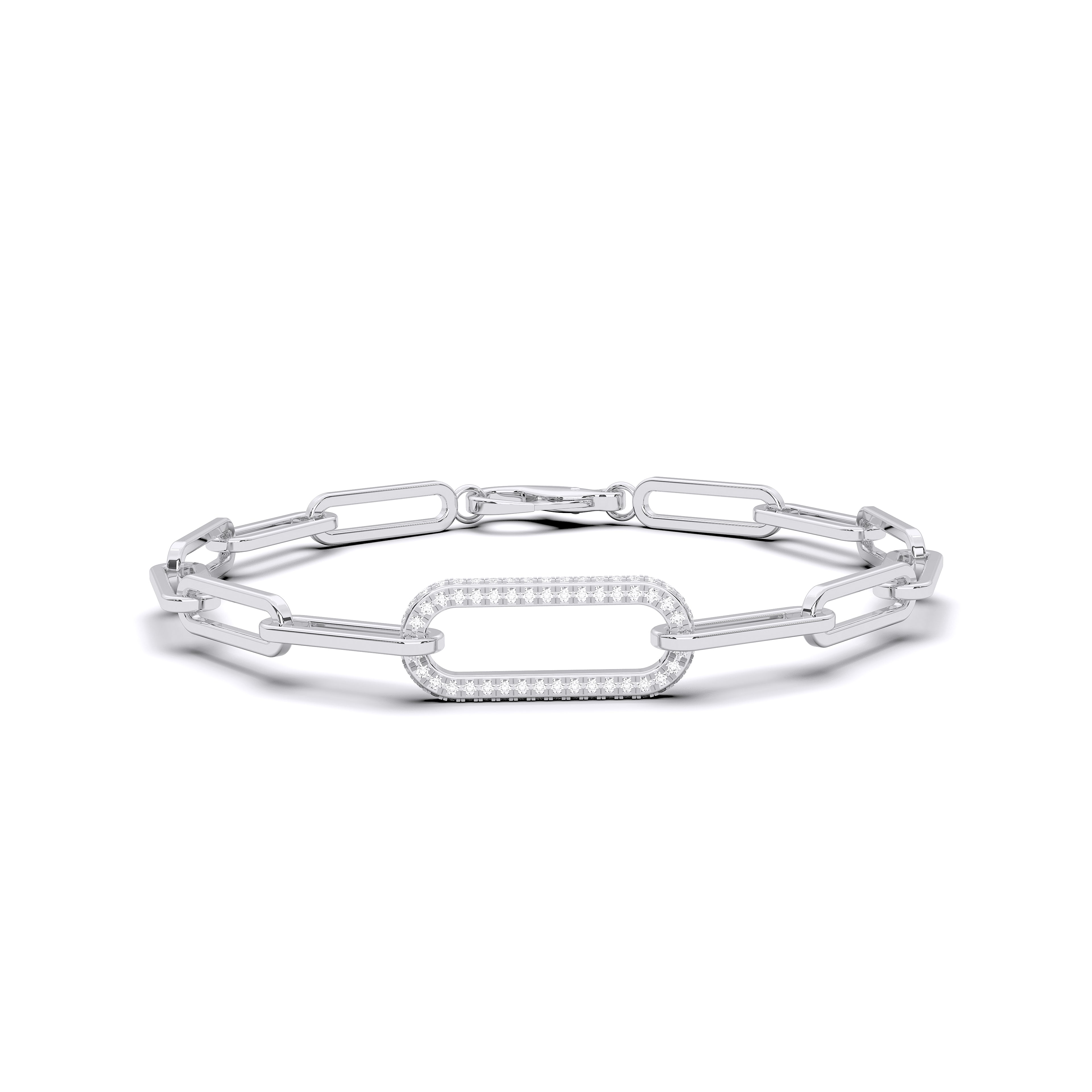 0.35 Carat Round Cut Lab Grown Diamond Link Bracelet Made In Solid Gold