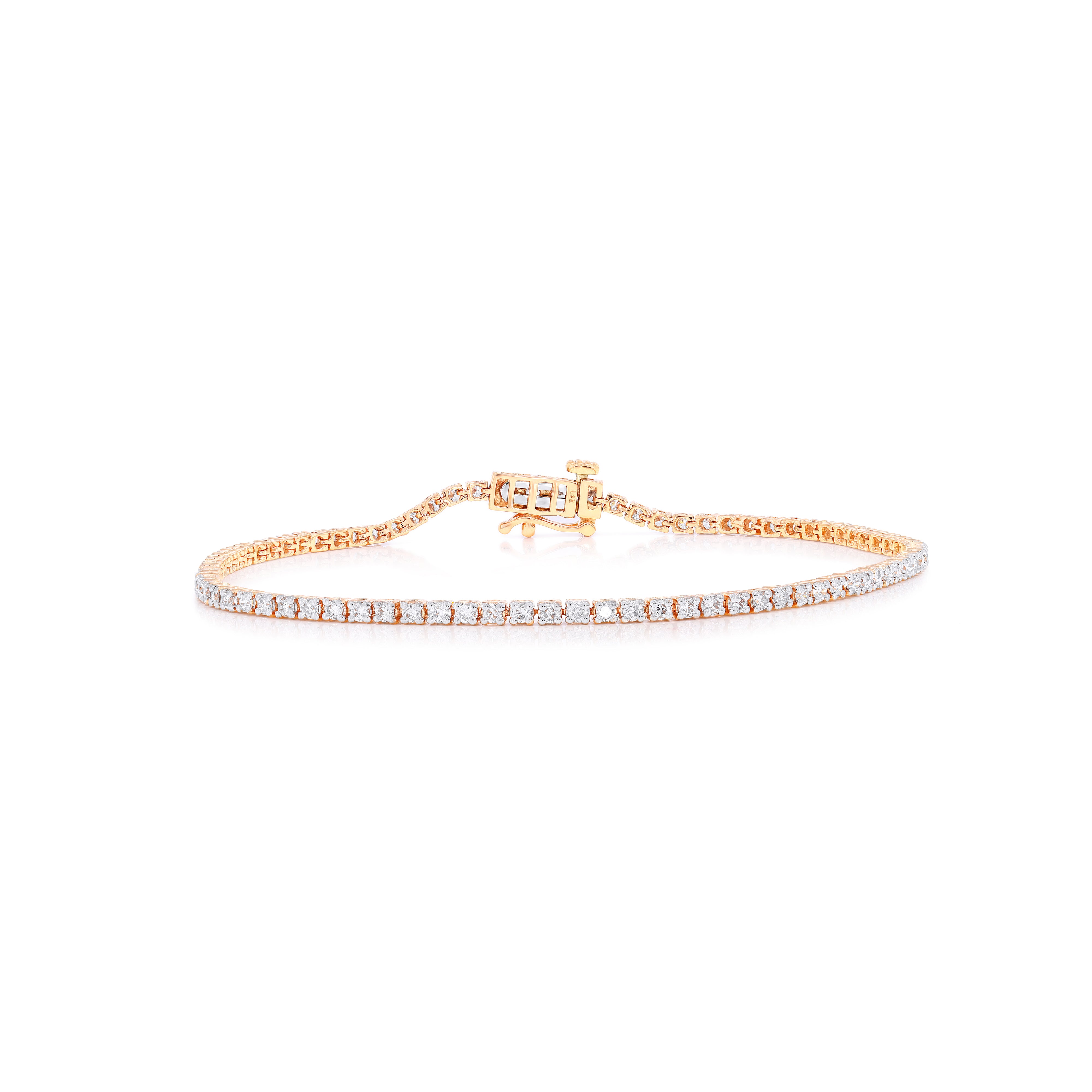 Keeva Jewels Round Diamond Single Line Classic Tennis Bracelet- KJB4304