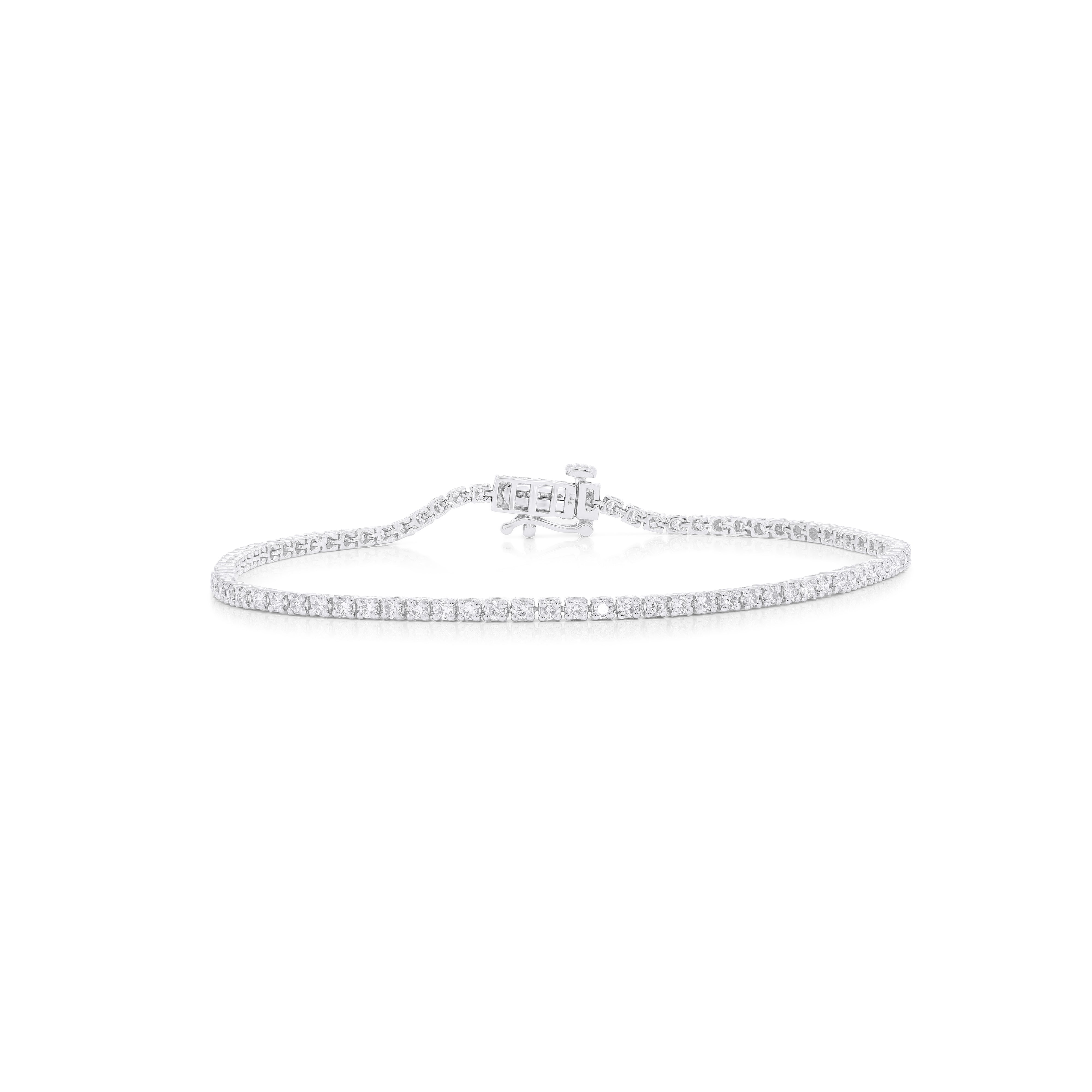 Keeva Jewels Round Diamond Single Line Classic Tennis Bracelet- KJB4304