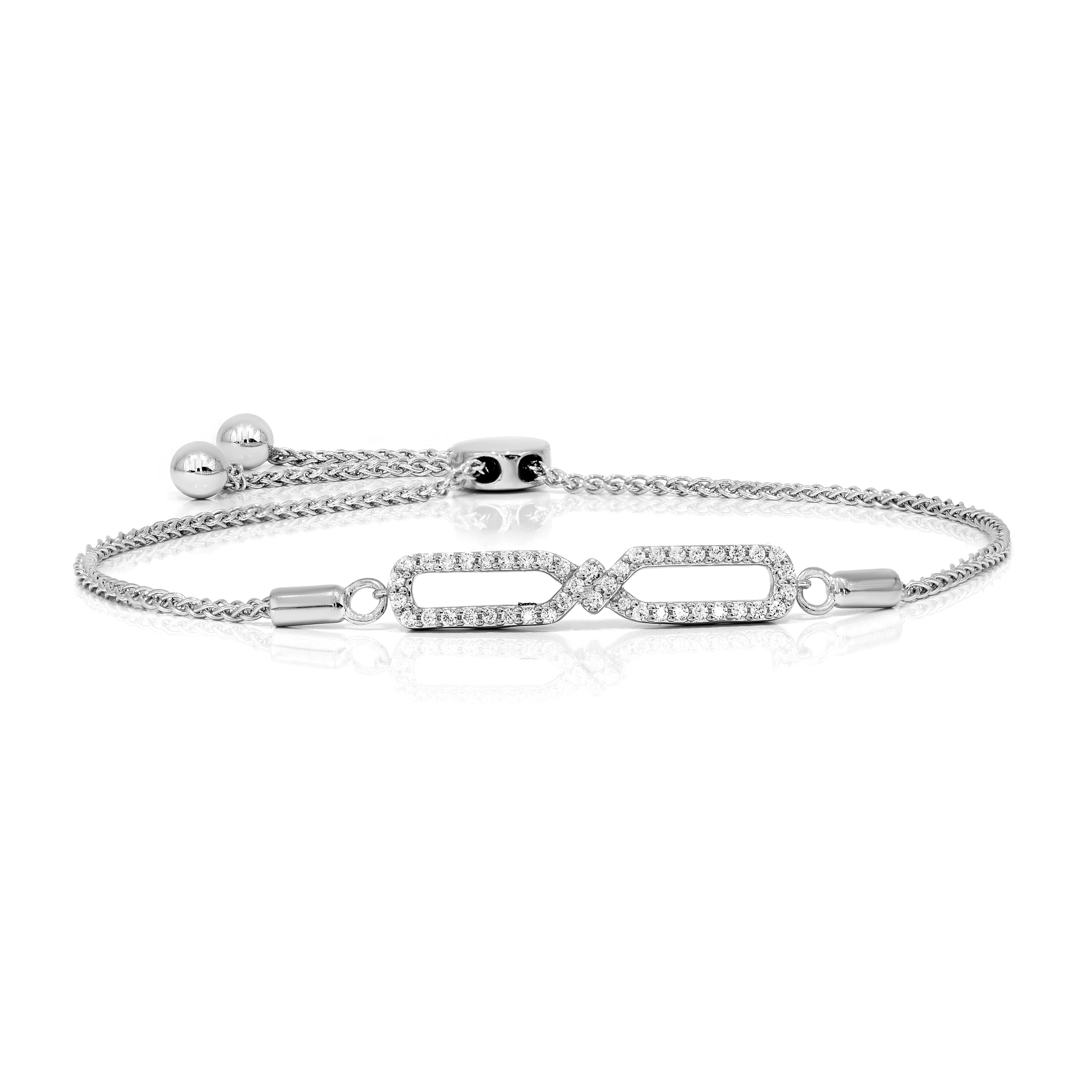 Keeva Jewels Round Diamond Link Design Laxurious Bolo Bracelet - KJB4654