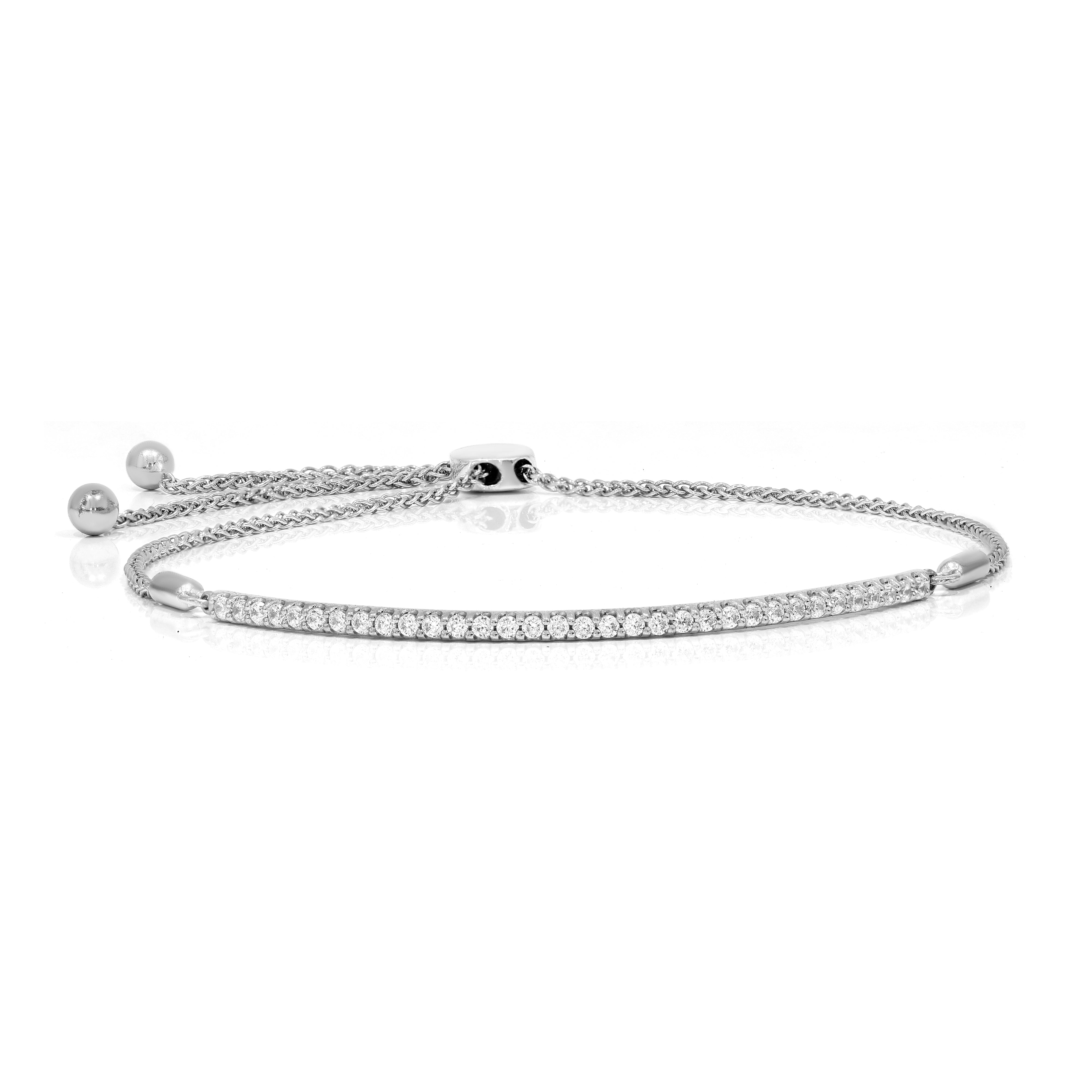 Keeva Jewels Round Diamond Tannis Design Bolo Bracelet - KJB5798