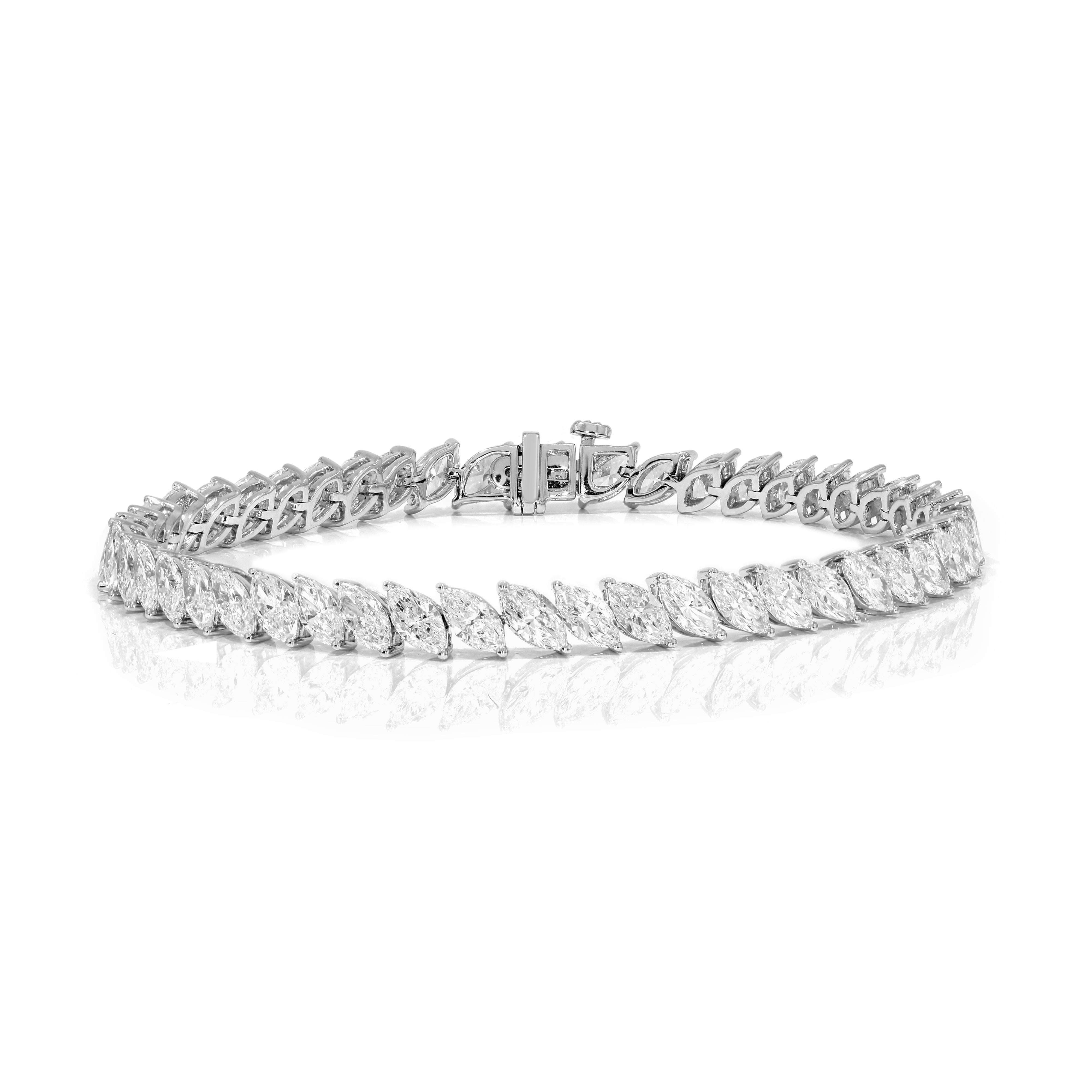 Keeva Jewels Classic Marquise Diamond Tennis Bracelet - KJB7008