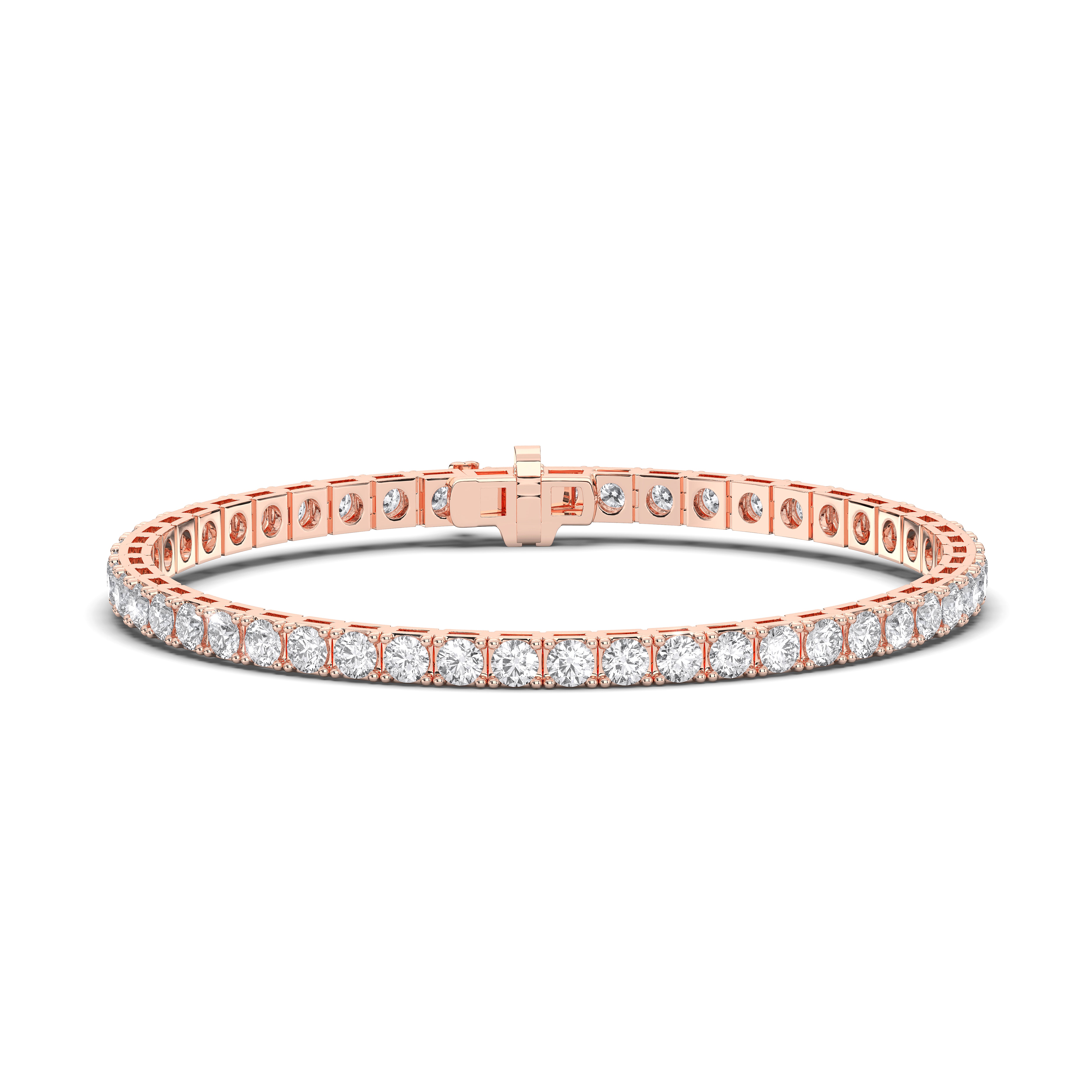 7.00Ct Round Lab Grown Diamond Designer Tennis Bracelet Made in Solid Gold