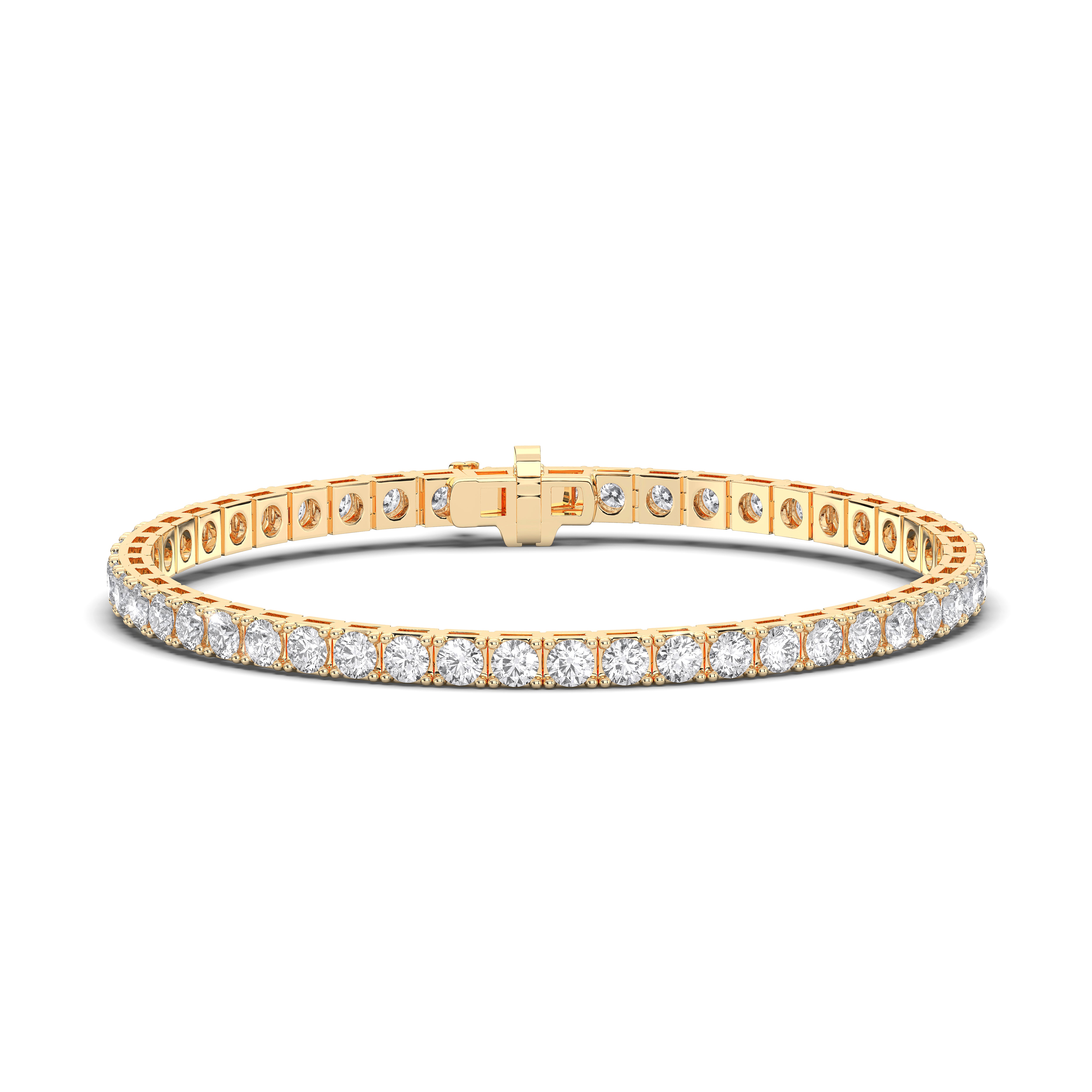 7.00Ct Round Lab Grown Diamond Designer Tennis Bracelet Made in Solid Gold