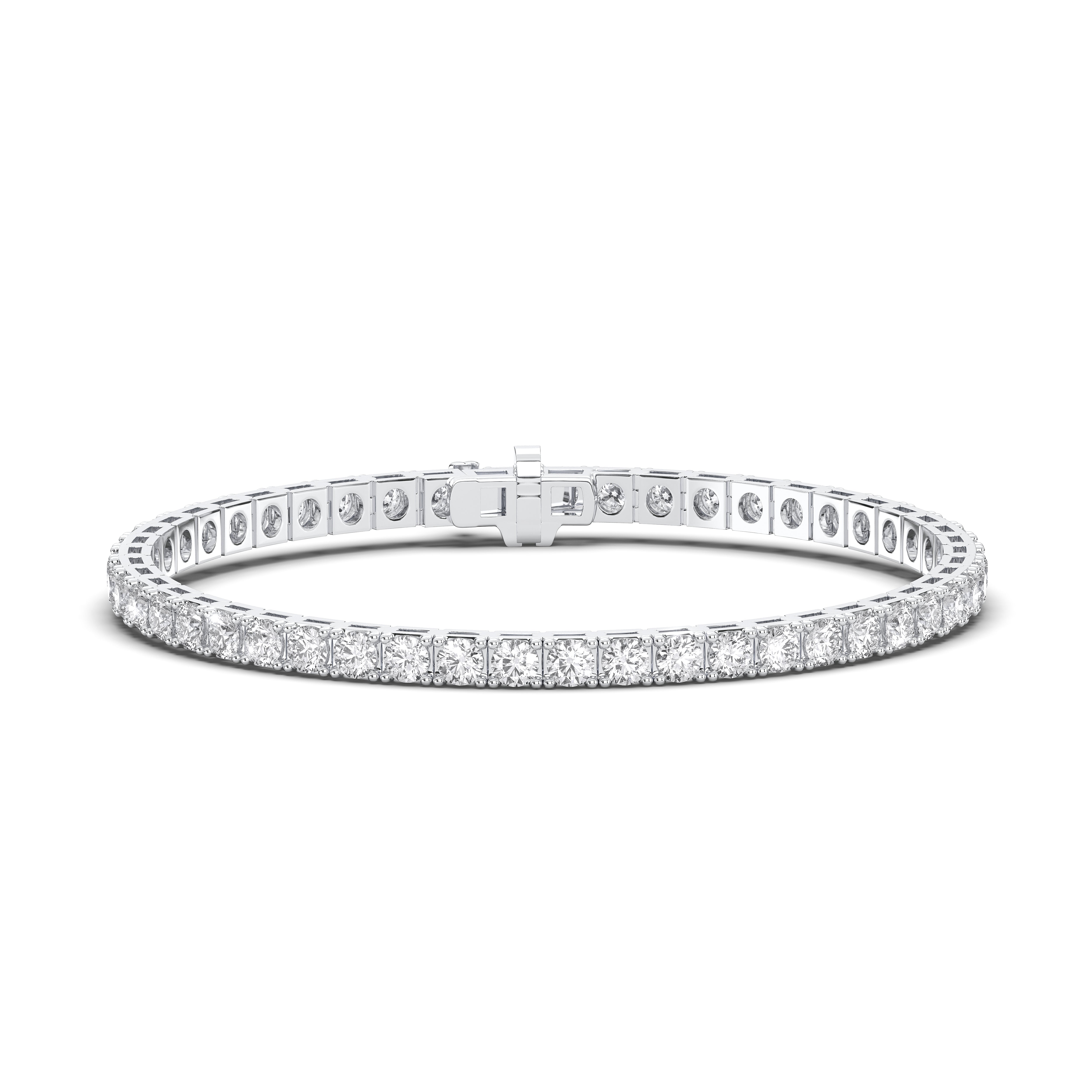 7.00Ct Round Lab Grown Diamond Designer Tennis Bracelet Made in Solid Gold