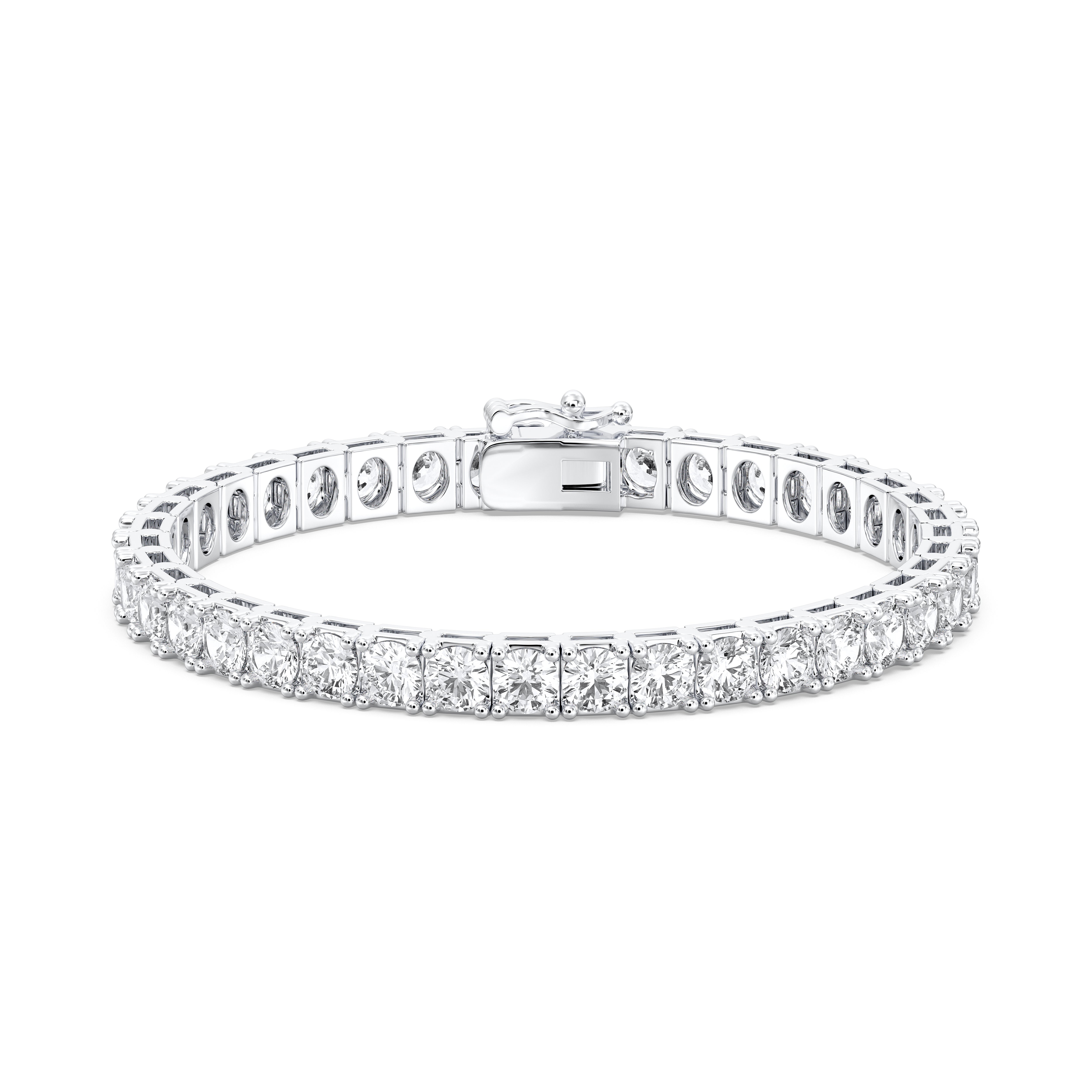10.00Ct Round Lab Grown Diamond Designer Tennis Bracelet Made in Solid Gold