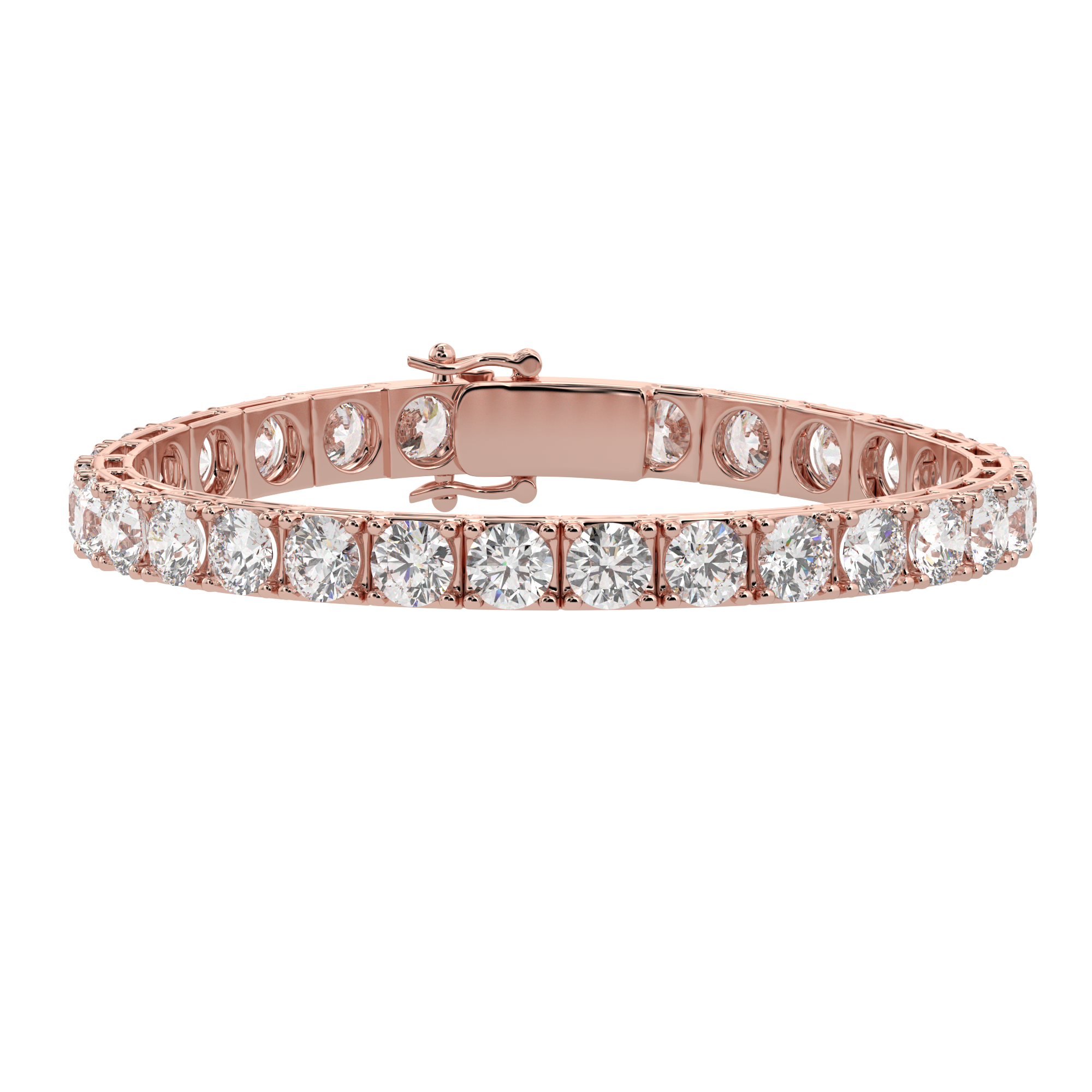 21 Carat Round Lab Grown Diamond Women's Tennis Bracelet Crafted in Solid Gold