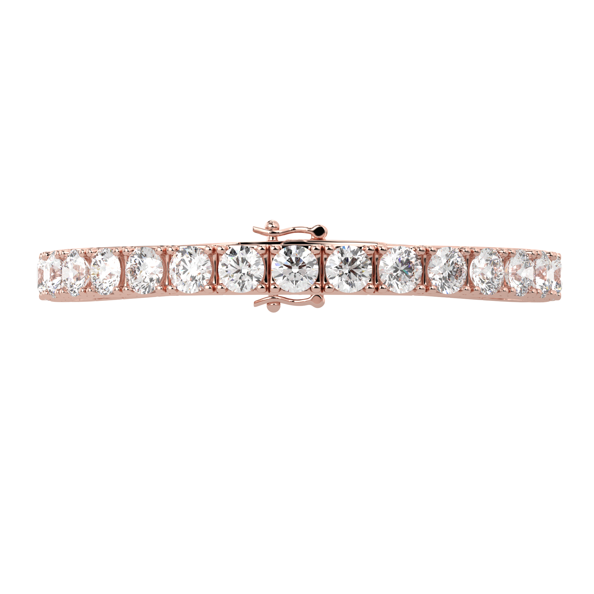 21 Carat Round Lab Grown Diamond Women's Tennis Bracelet Crafted in Solid Gold