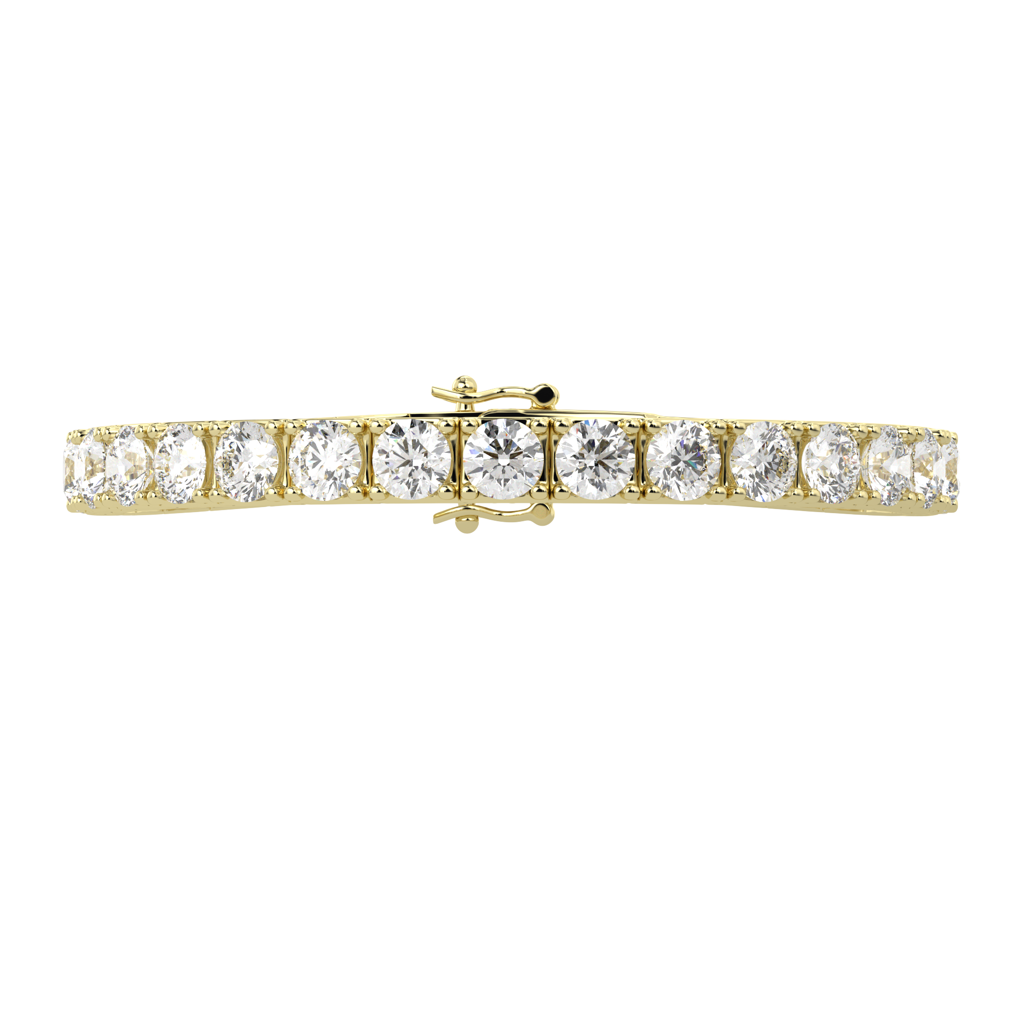 21 Carat Round Lab Grown Diamond Women's Tennis Bracelet Crafted in Solid Gold