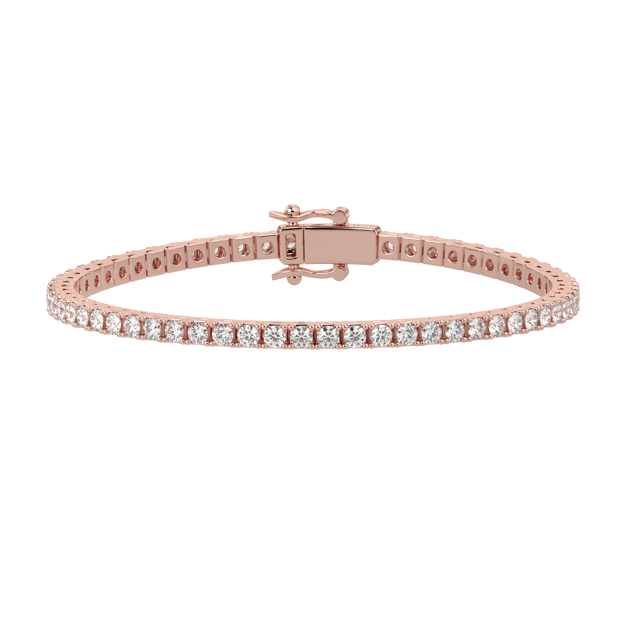 4.00Ct Round Lab Grown Diamond Tennis Bracelet Made in Solid Gold