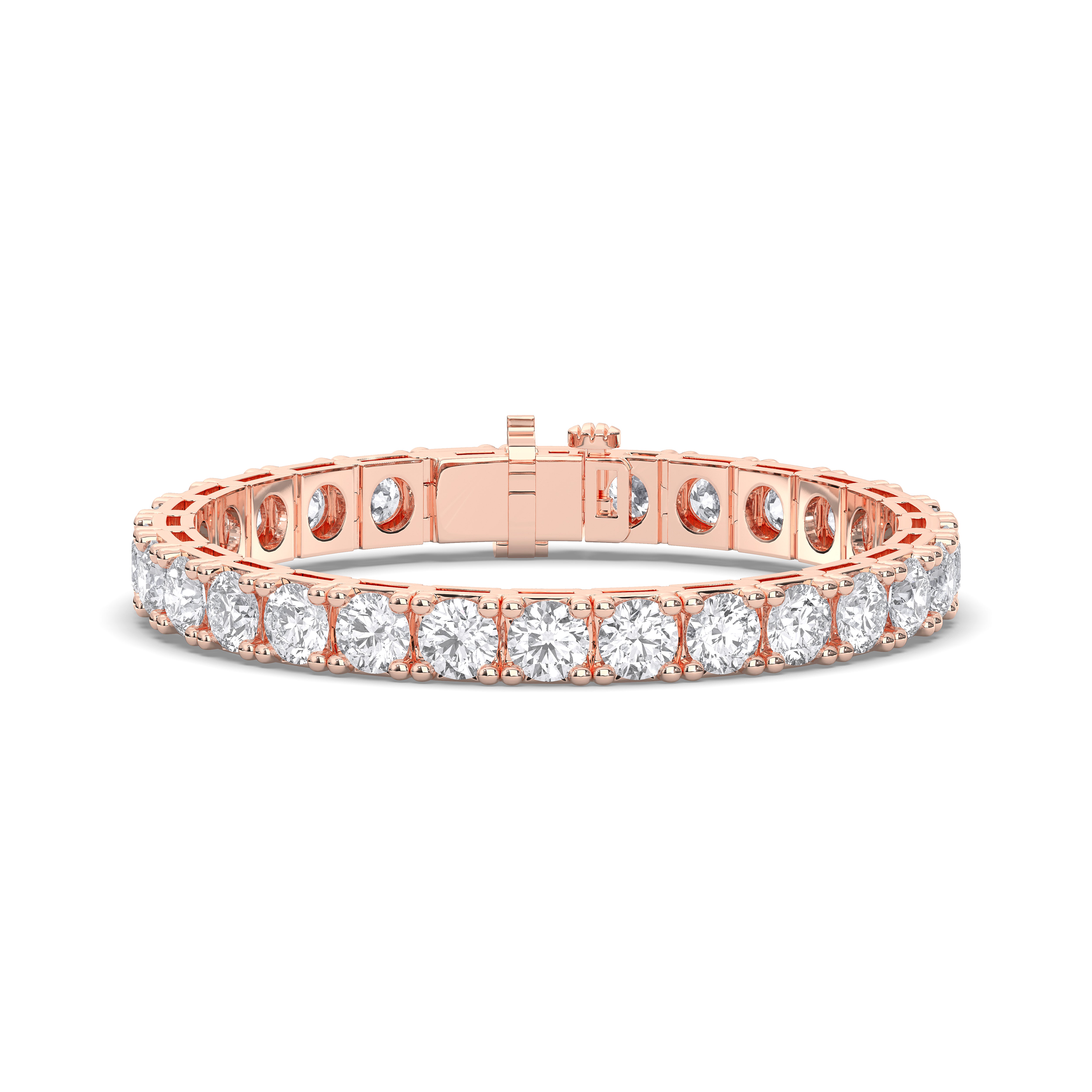 15 Carat Emerald Shape Lab Grown Diamond Women's Tennis Bracelet Crafted in Solid Gold