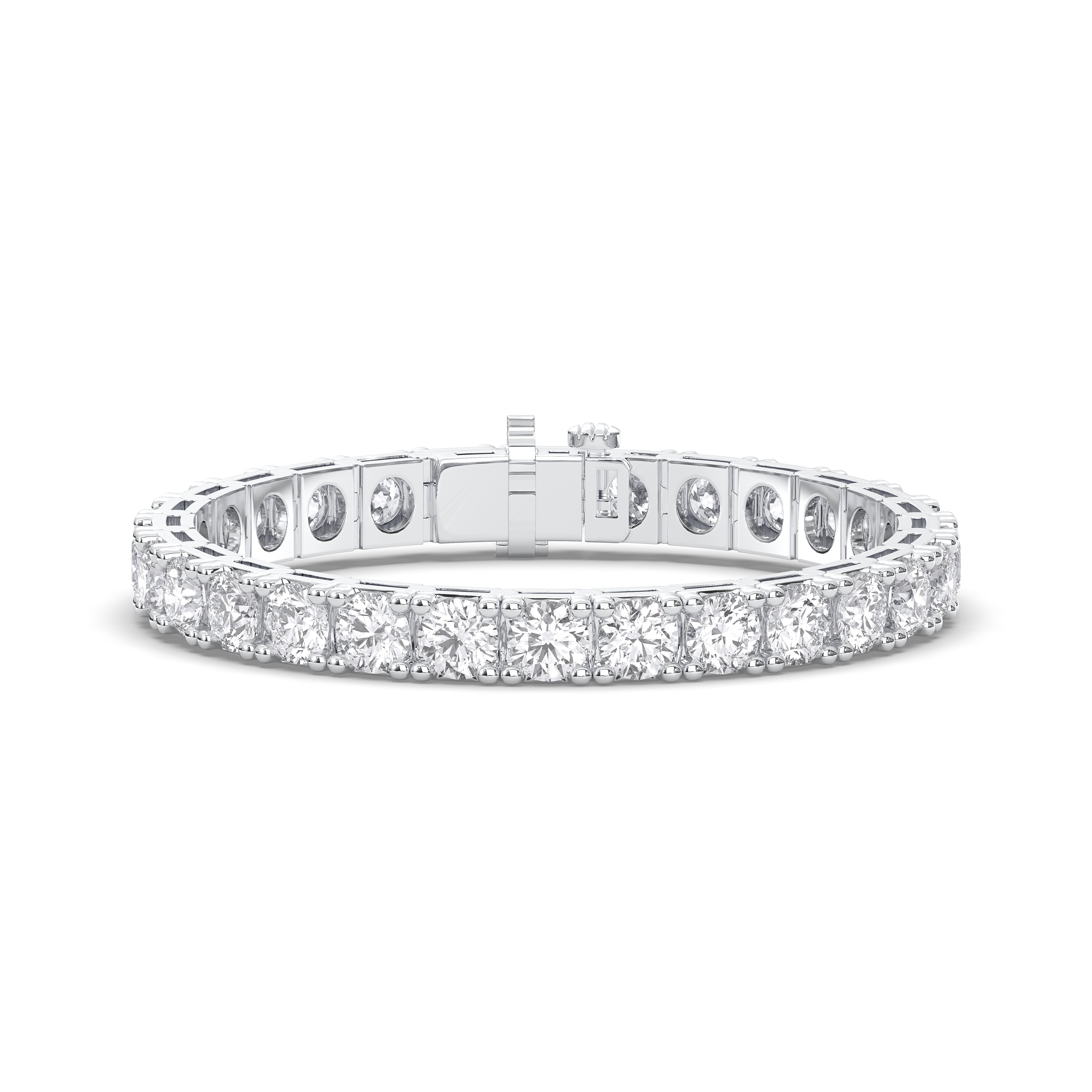 15 Carat Emerald Shape Lab Grown Diamond Women's Tennis Bracelet Crafted in Solid Gold