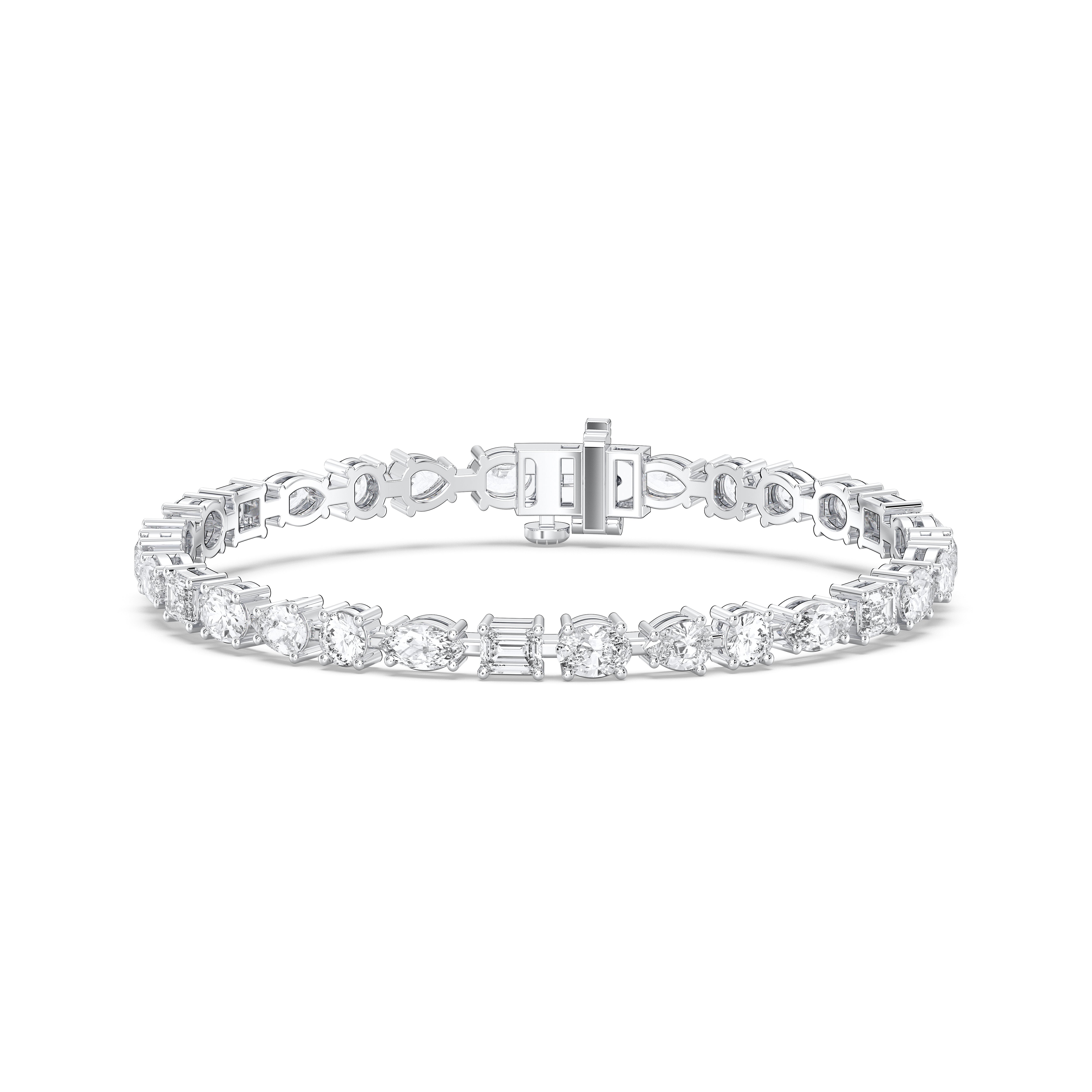 Round, Pear, Oval, Marquise and Emerald Shape Lab Grown Diamond Charm Bracelet Made in Solid Gold